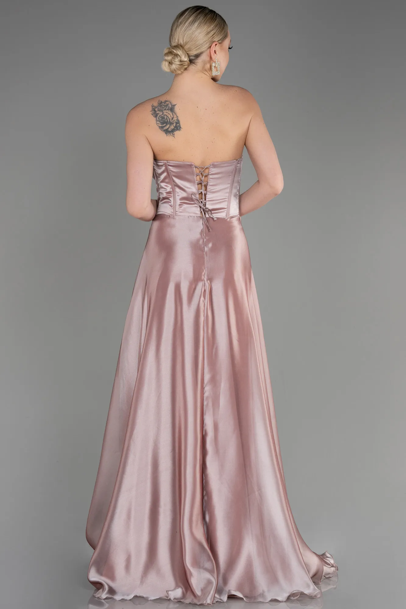 Rose Colored-Long Evening Dress ABU3720