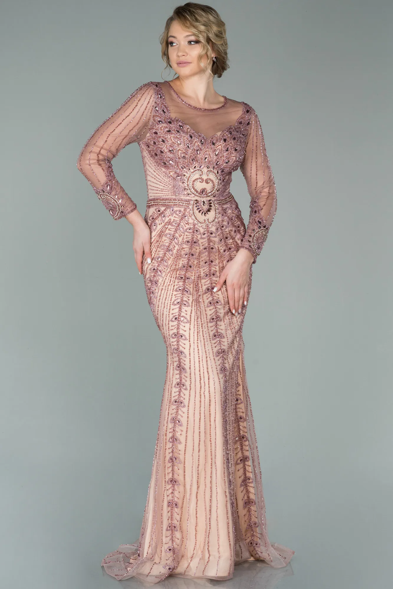 Rose Colored-Long Haute Couture ABU976