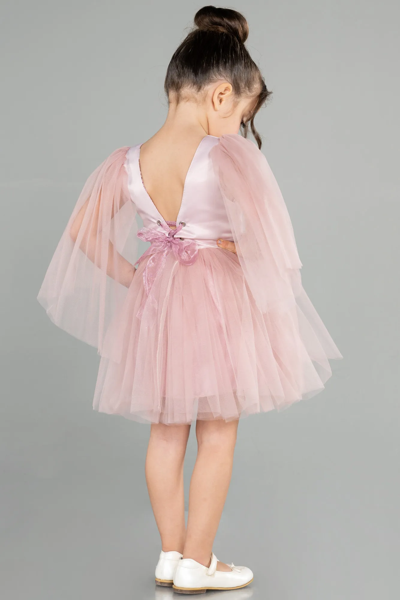 Rose Colored-Short Girl Dress ABK1797