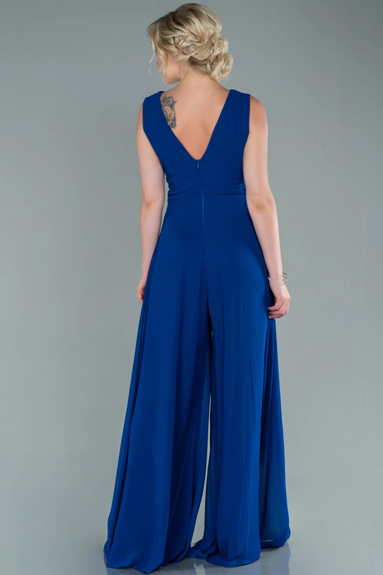 Sax Blue-Chiffon Invitation Dress ABT075