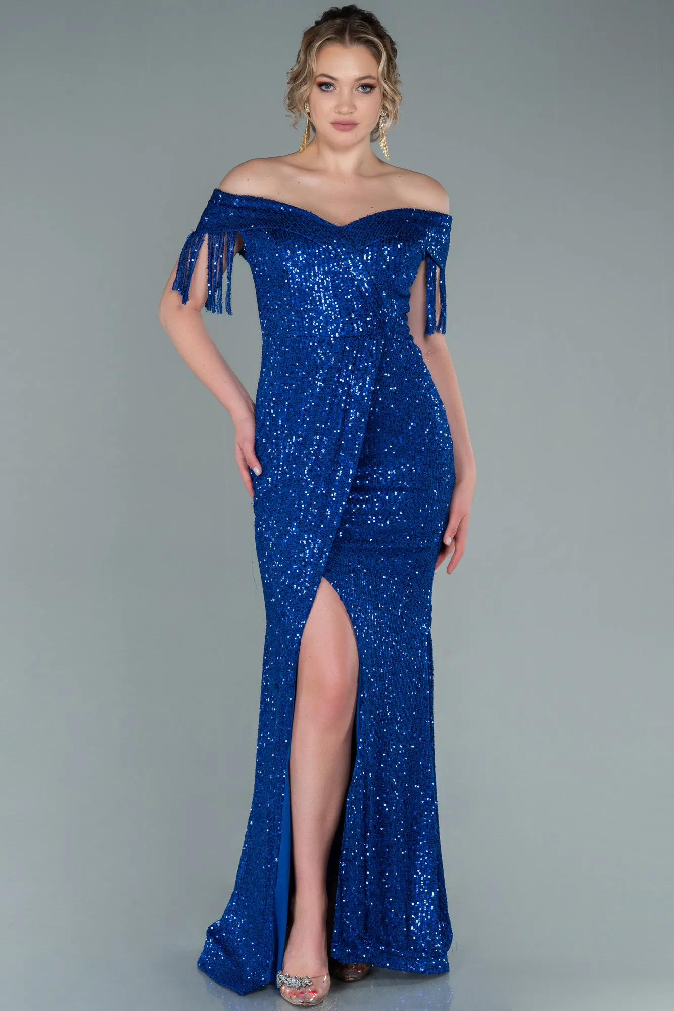 Sax Blue-Long Evening Dress ABU1744