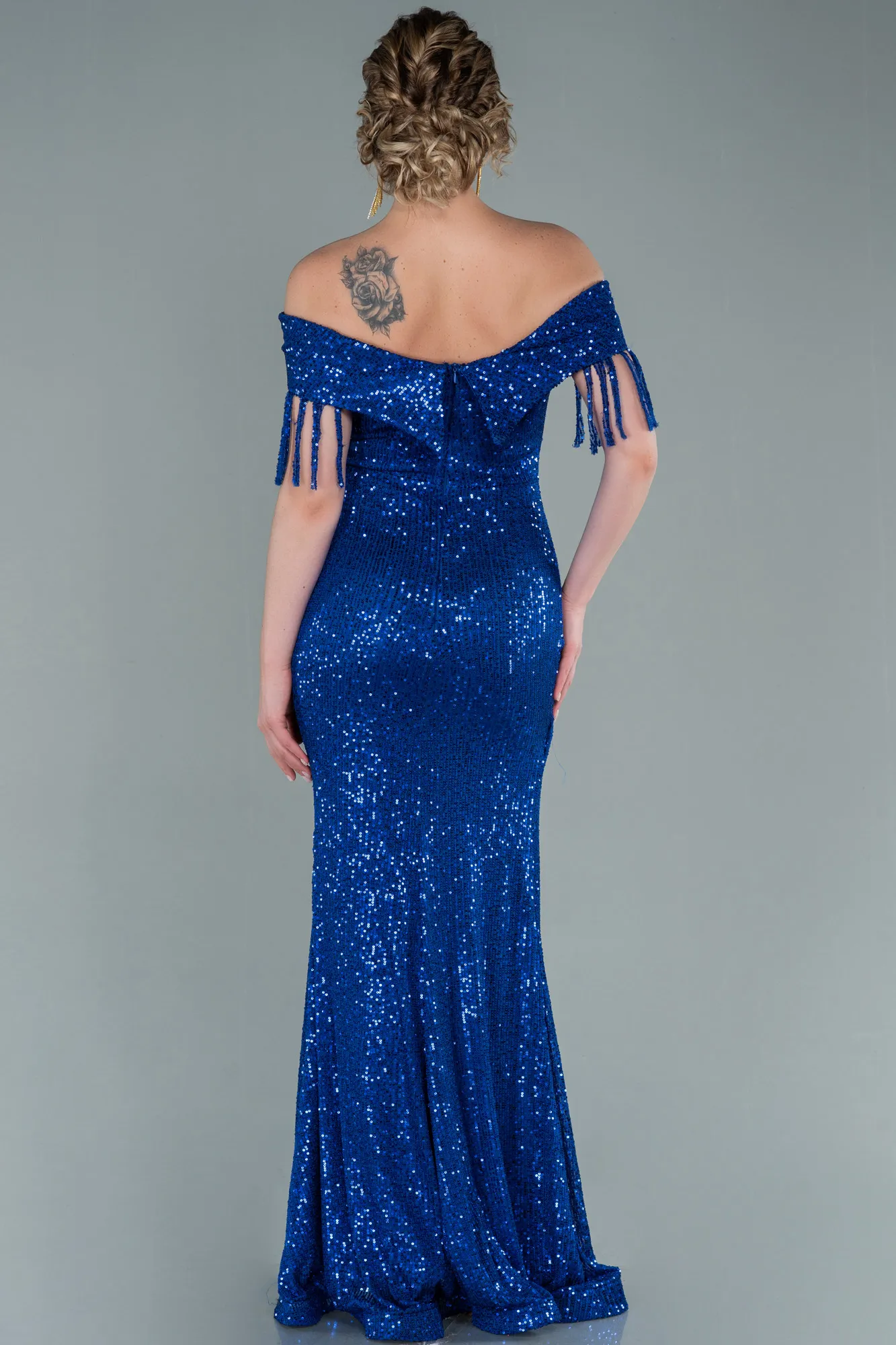 Sax Blue-Long Evening Dress ABU1744