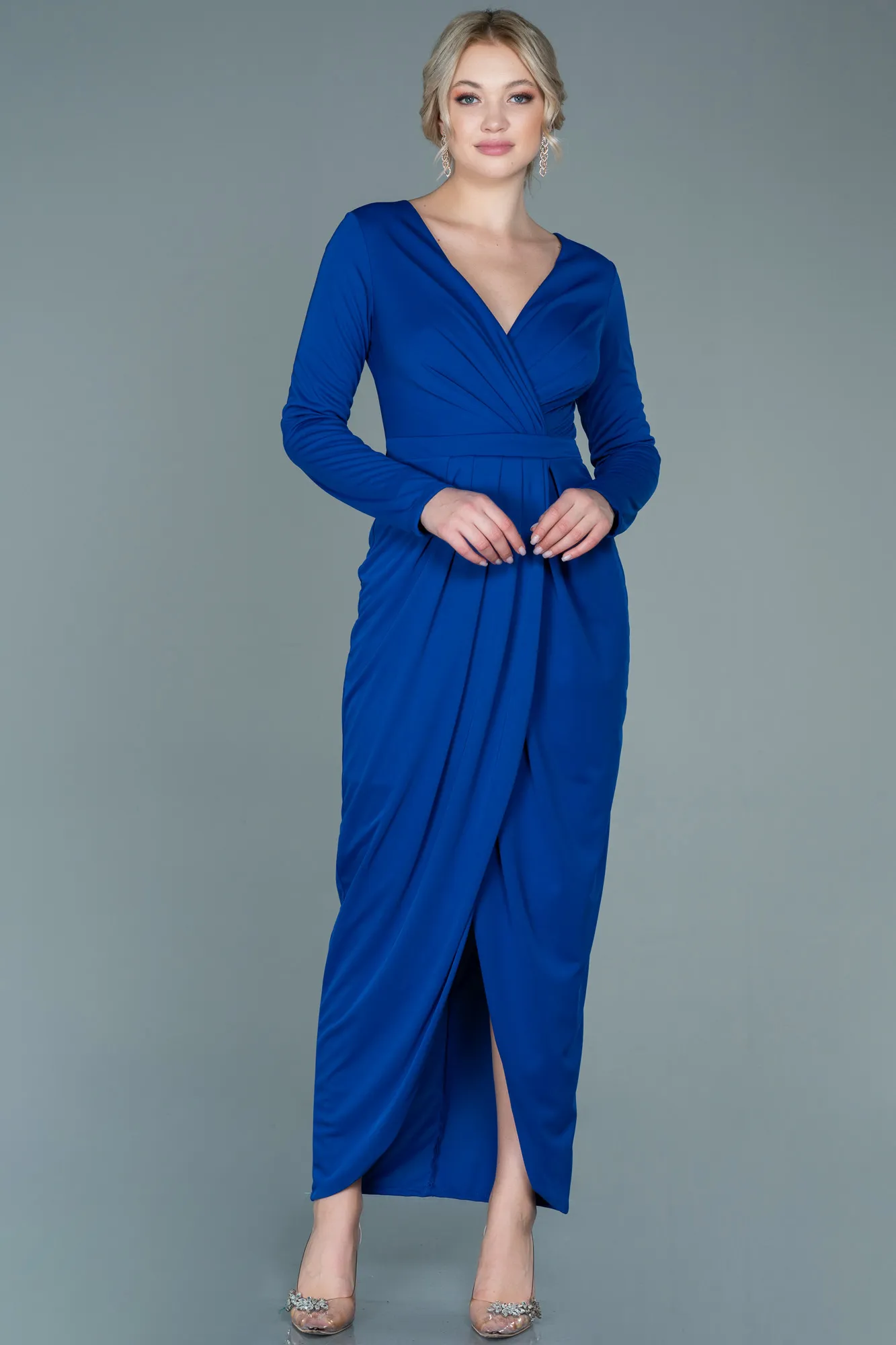 Sax Blue-Long Evening Dress ABU2691