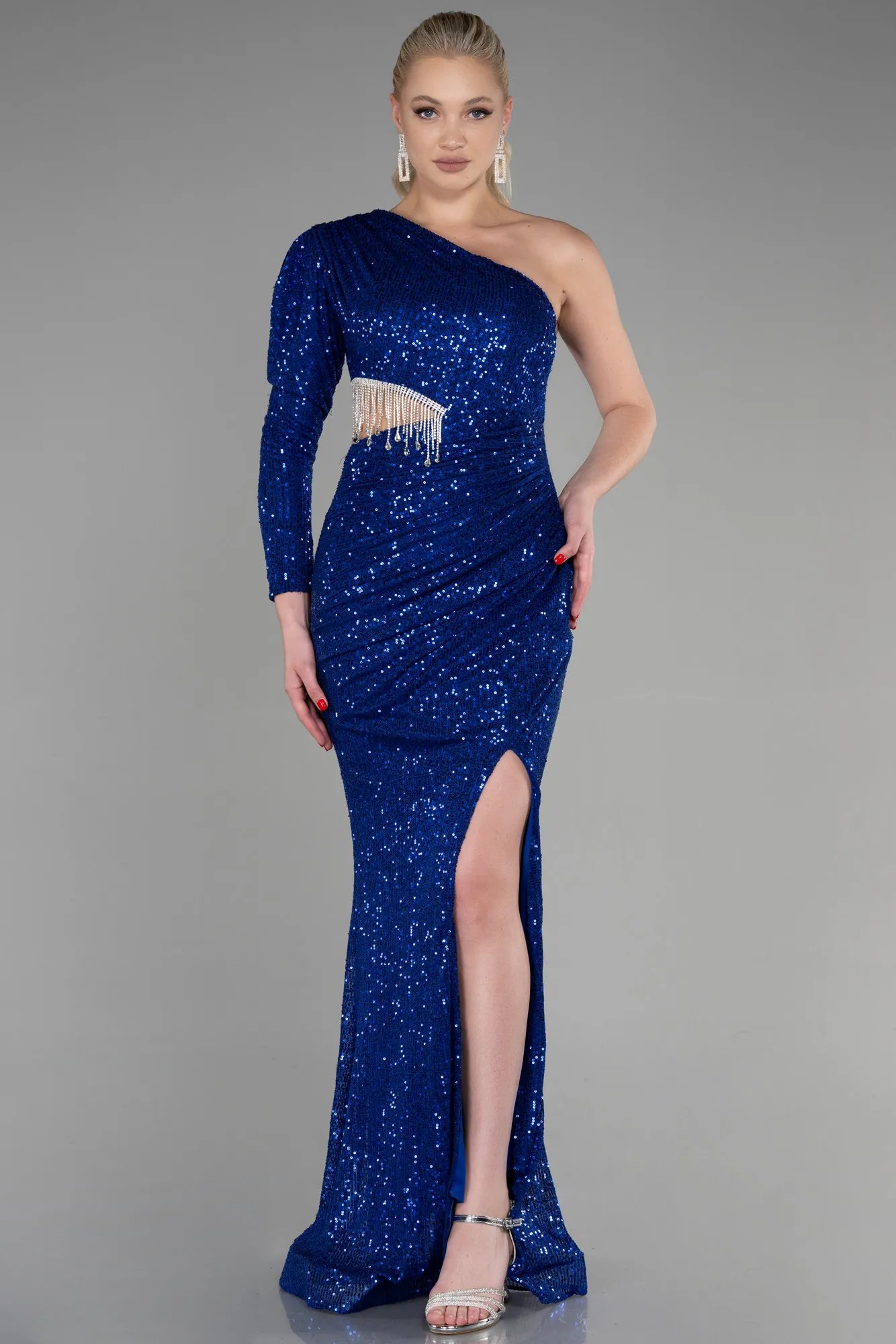 Sax Blue-Long Evening Dress ABU2749
