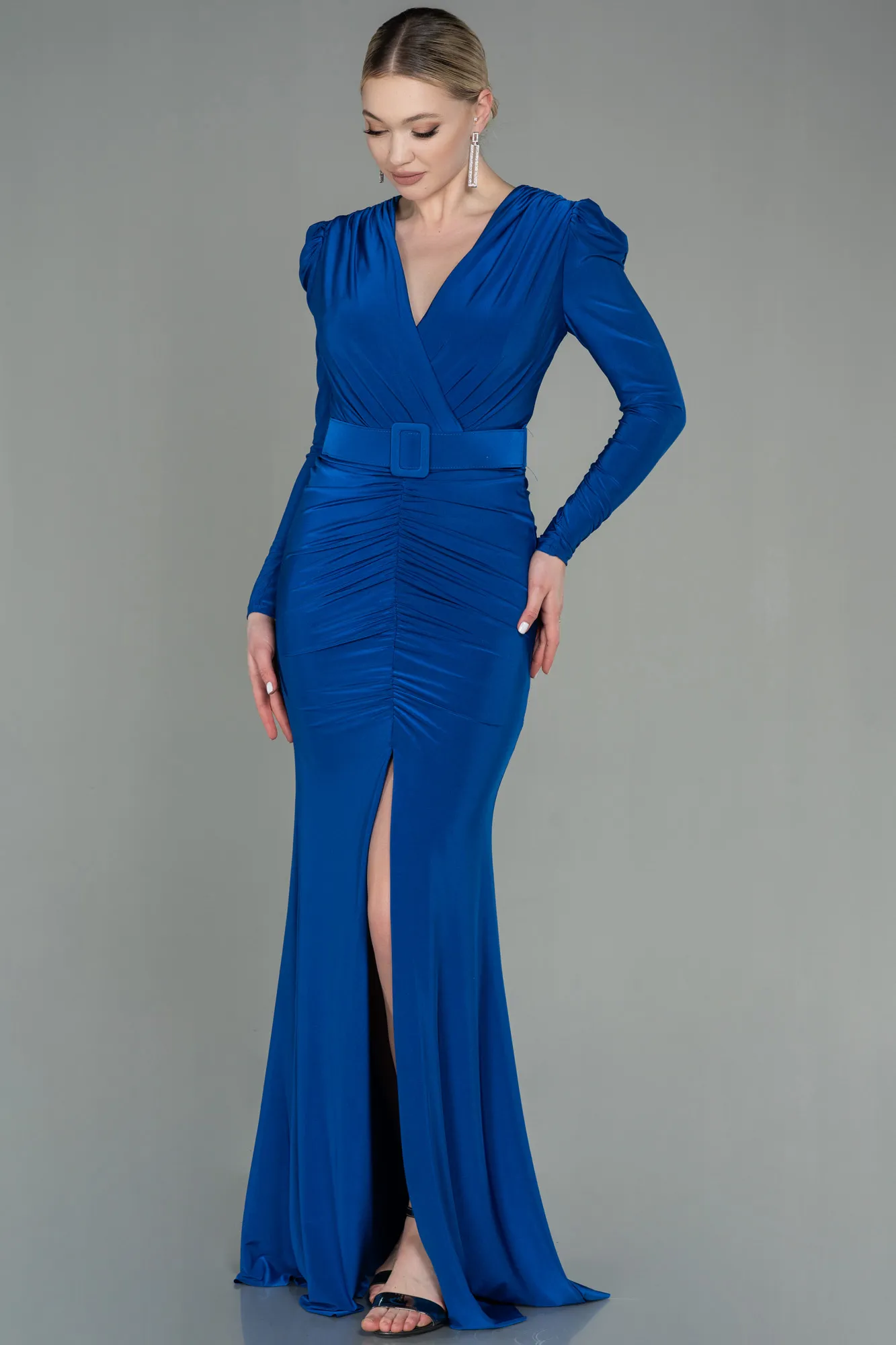 Sax Blue-Long Evening Dress ABU2812