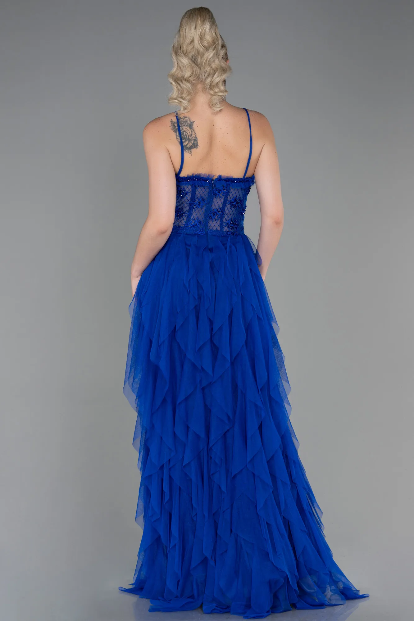 Sax Blue-Long Evening Dress ABU2822