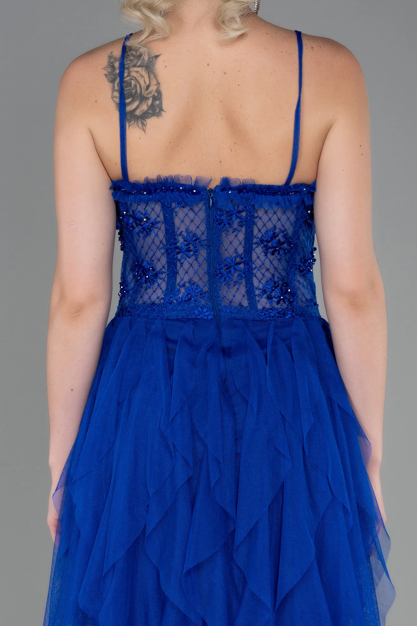 Sax Blue-Long Evening Dress ABU2822