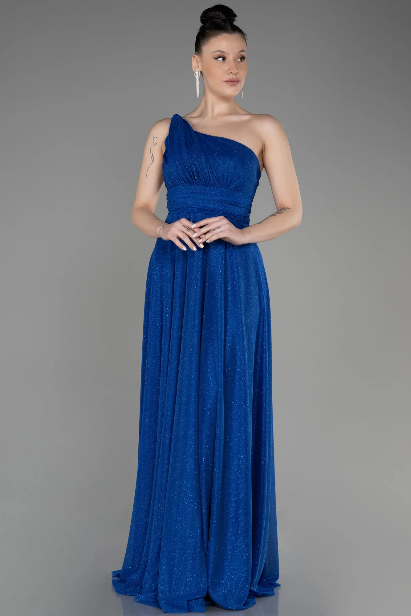 Sax Blue-Long Evening Dress ABU2834