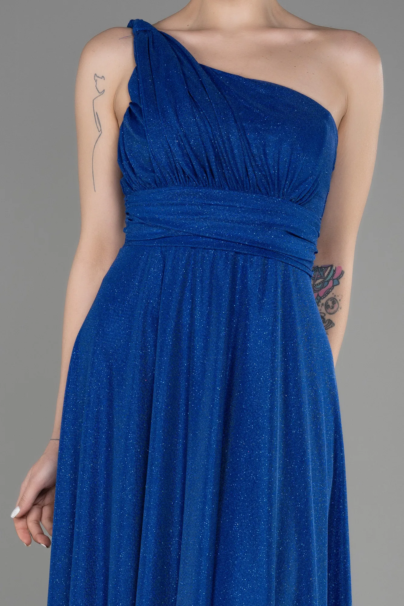 Sax Blue-Long Evening Dress ABU2834