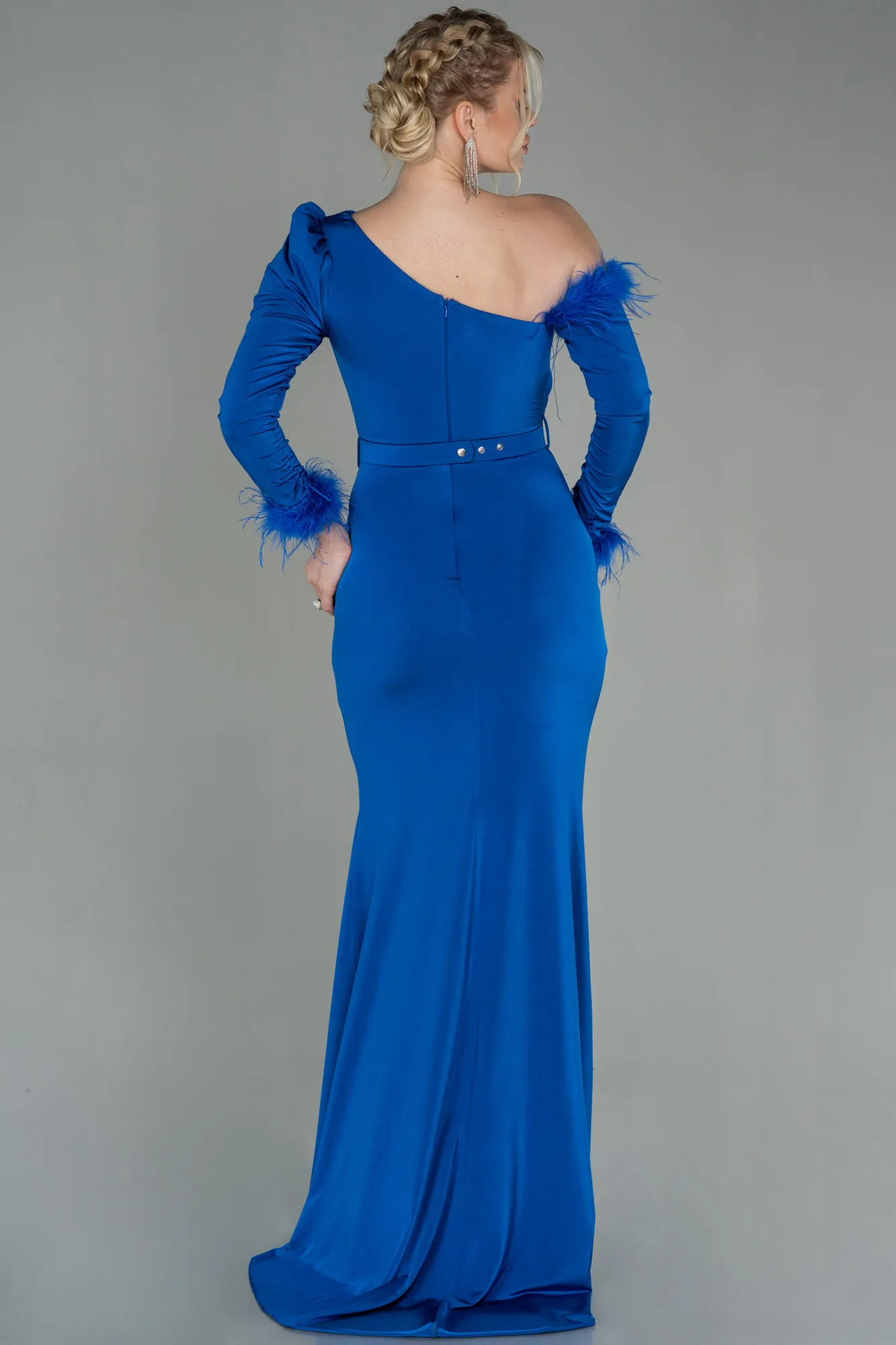 Sax Blue-Long Evening Dress ABU2842