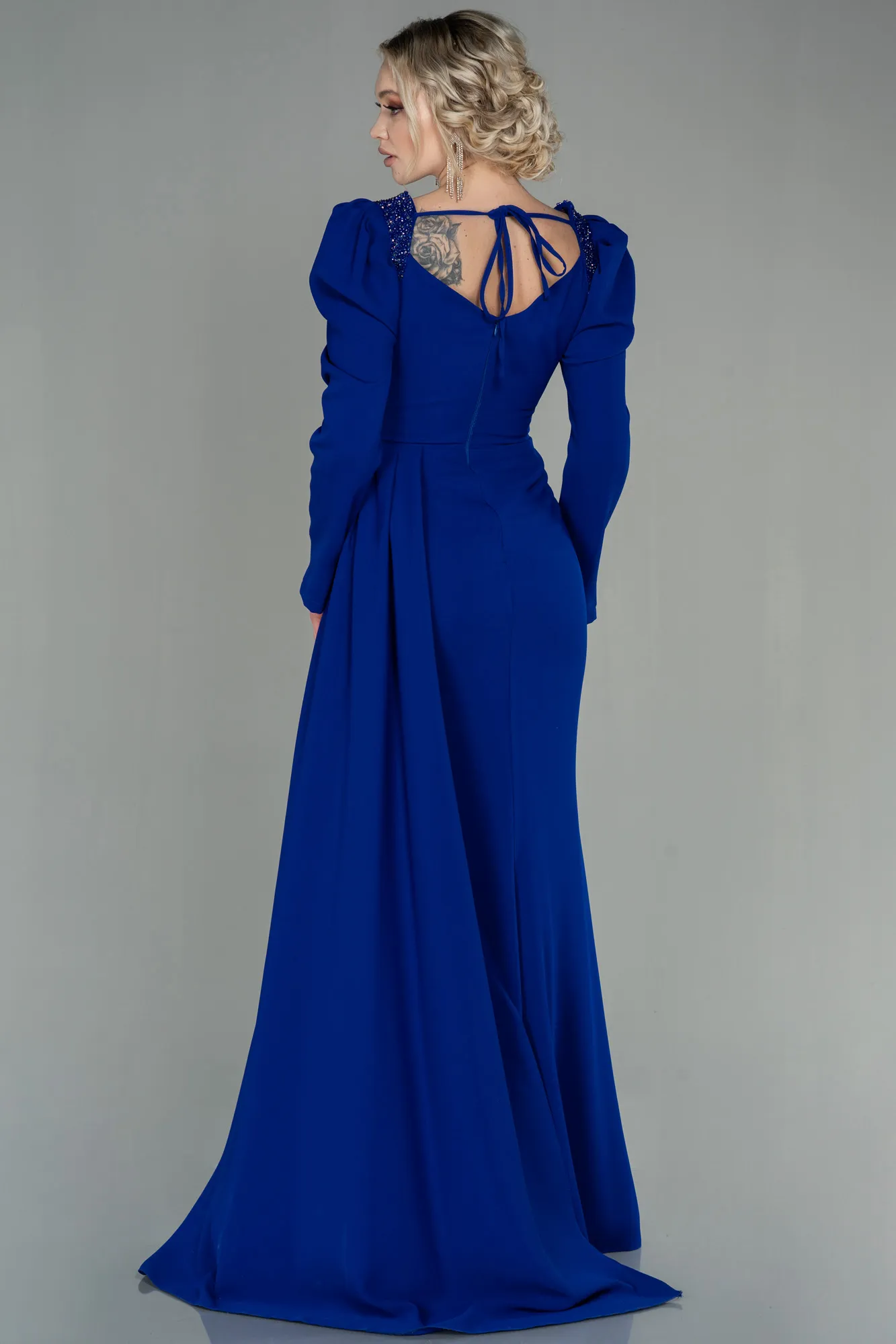 Sax Blue-Long Evening Dress ABU2895
