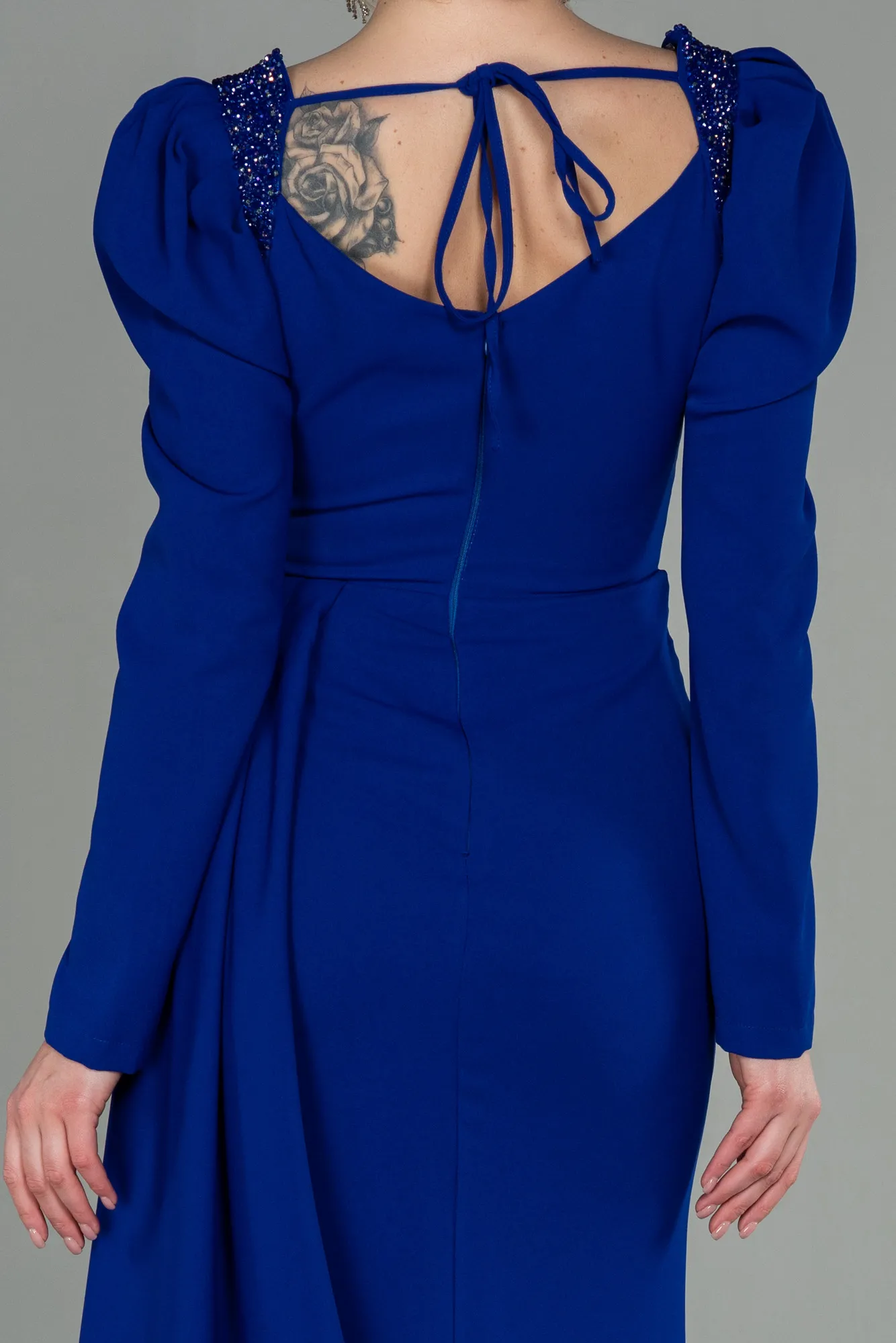 Sax Blue-Long Evening Dress ABU2895