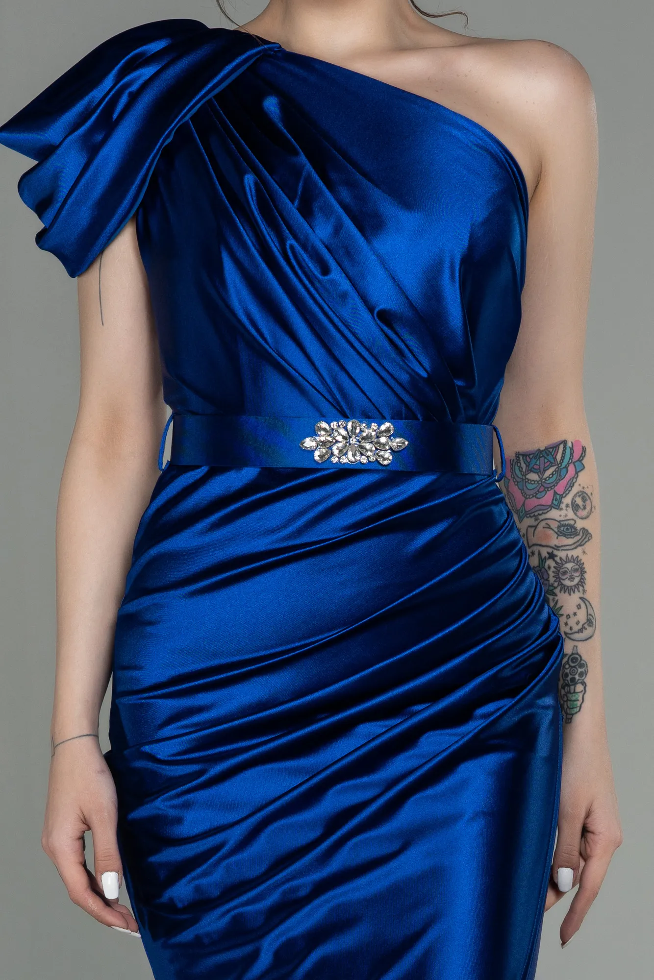 Sax Blue-Long Evening Dress ABU2982