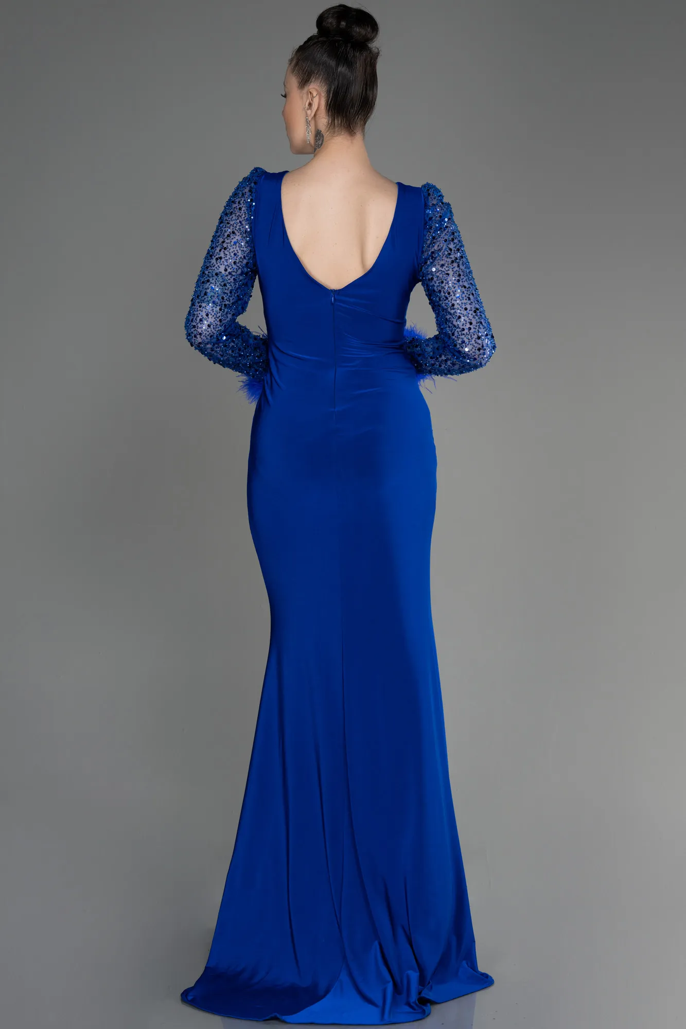 Sax Blue-Long Evening Dress ABU3008