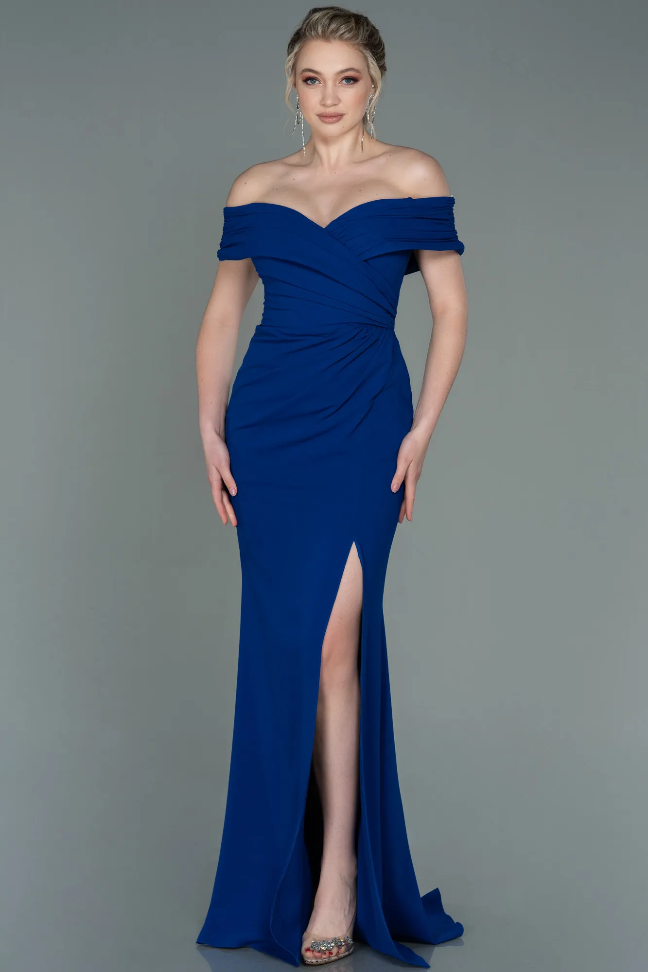 Sax Blue-Long Evening Dress ABU3156