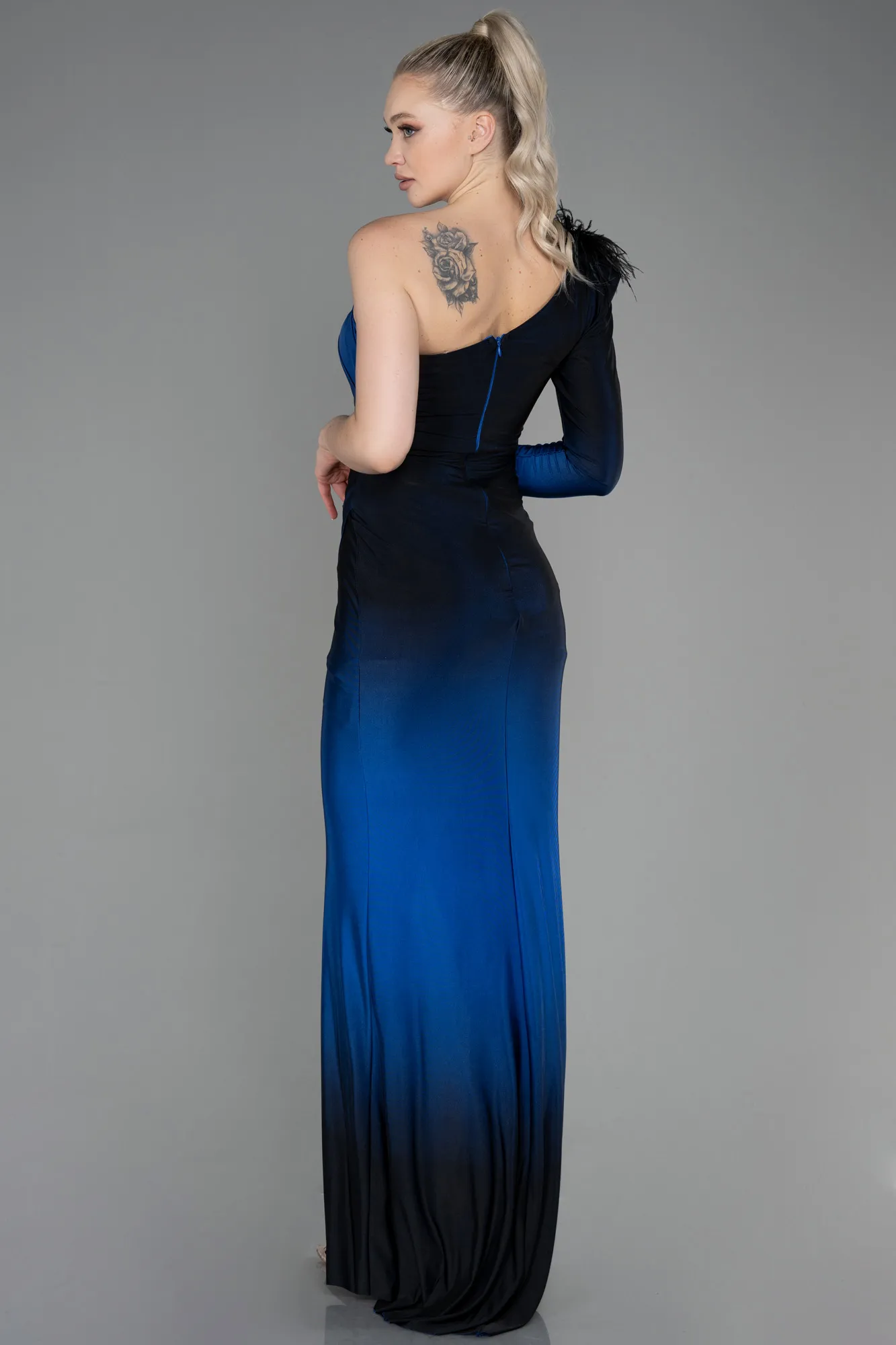 Sax Blue-Long Evening Dress ABU3225