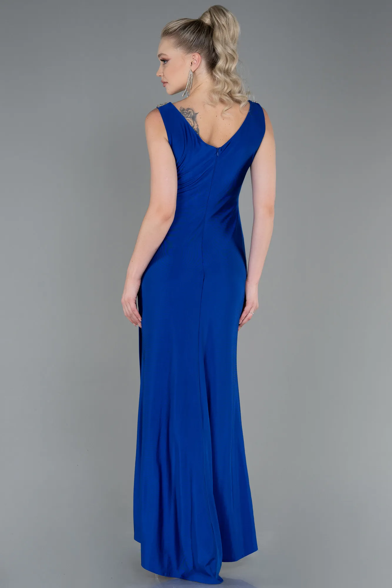 Sax Blue-Long Evening Dress ABU3270