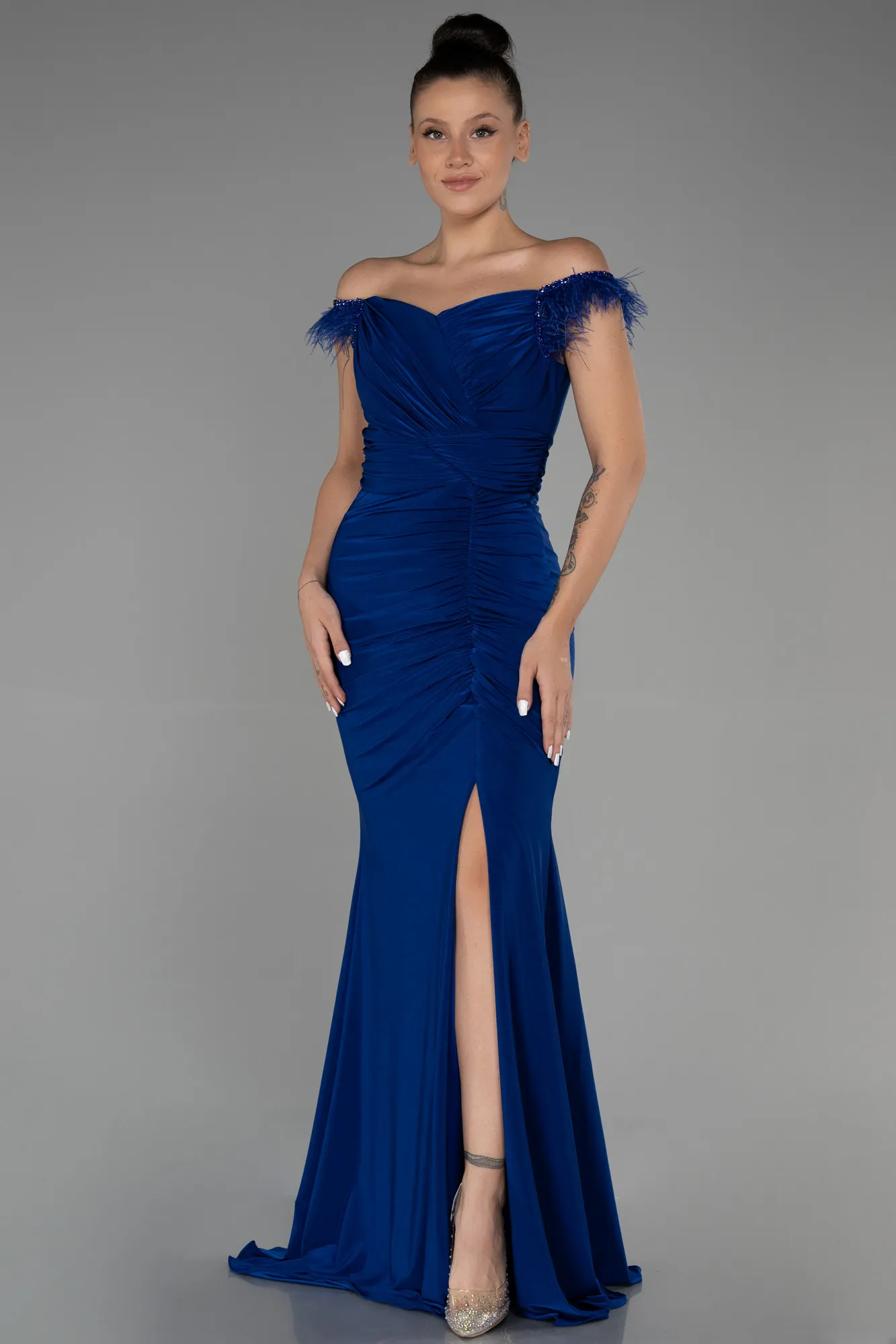 Sax Blue-Long Evening Dress ABU3308