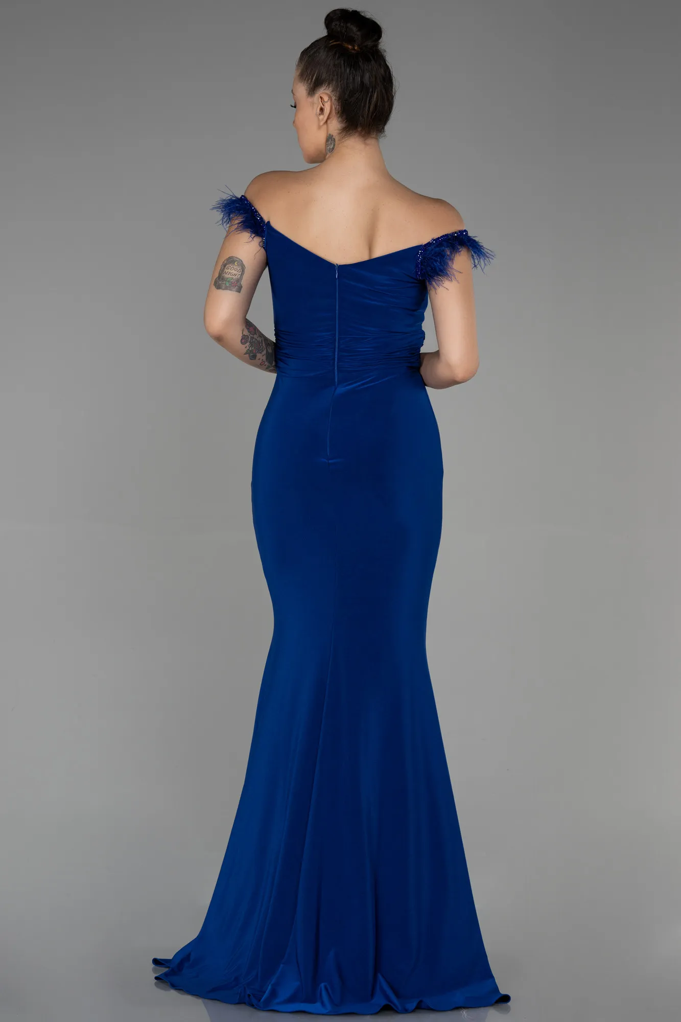 Sax Blue-Long Evening Dress ABU3308