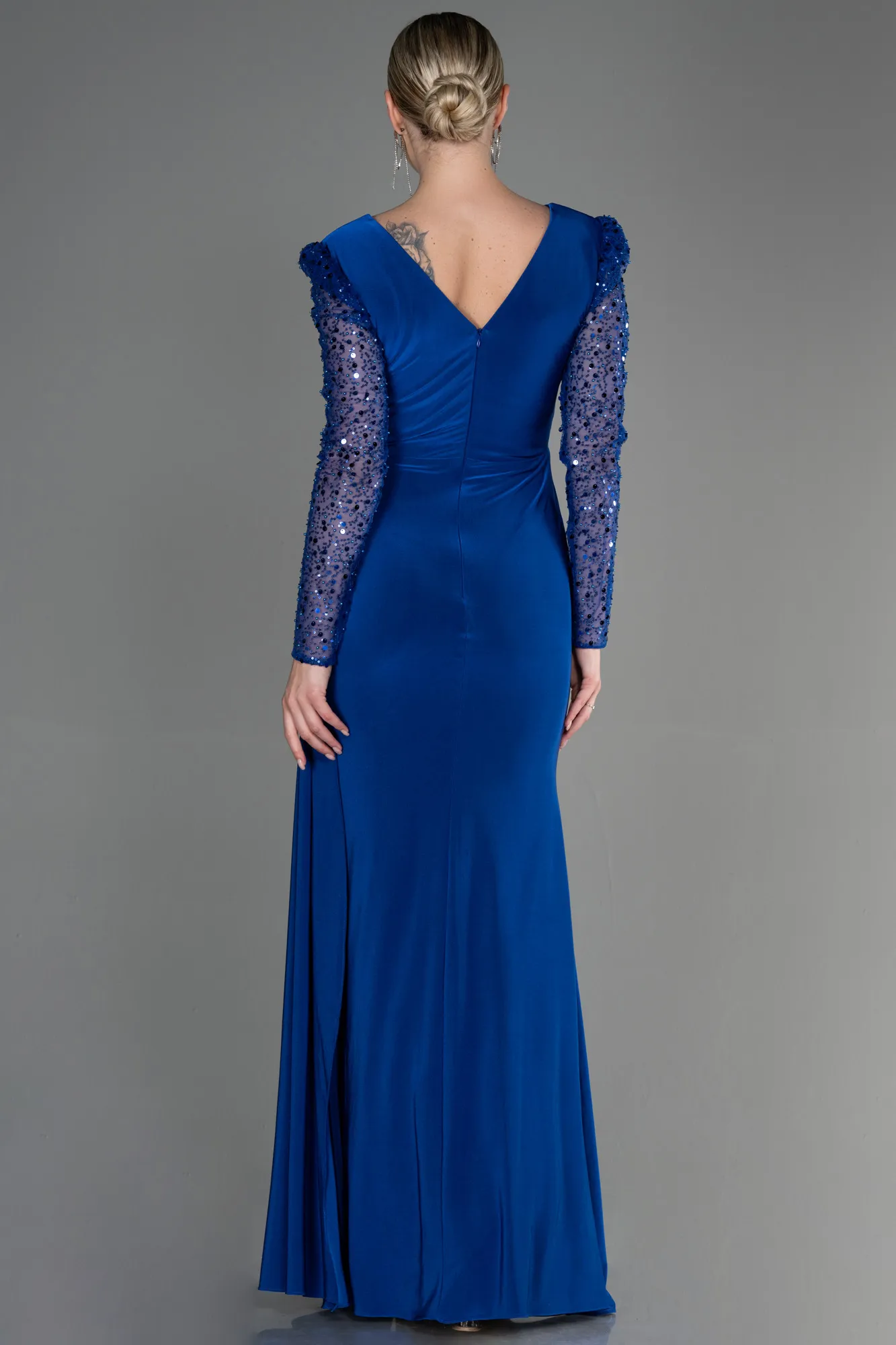 Sax Blue-Long Evening Dress ABU3321