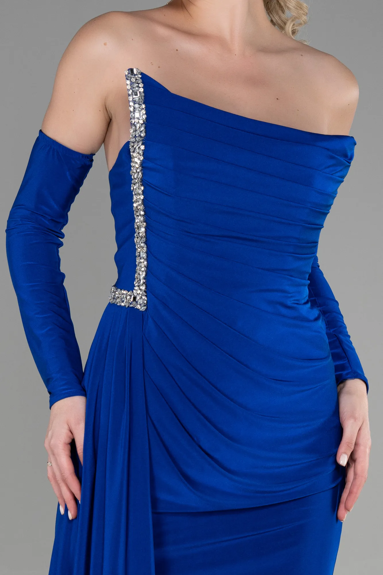 Sax Blue-Long Evening Dress ABU3342