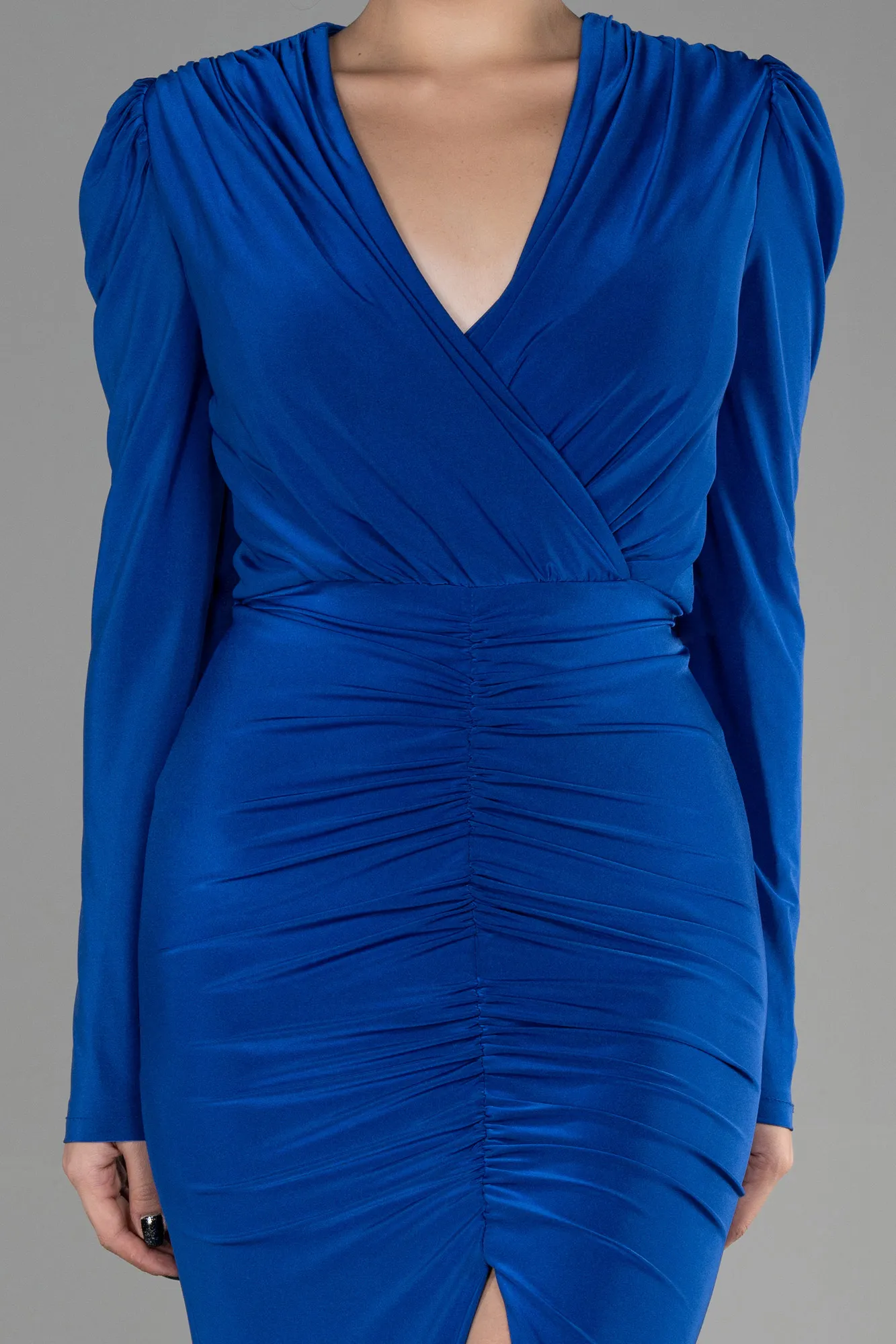 Sax Blue-Long Evening Dress ABU3361
