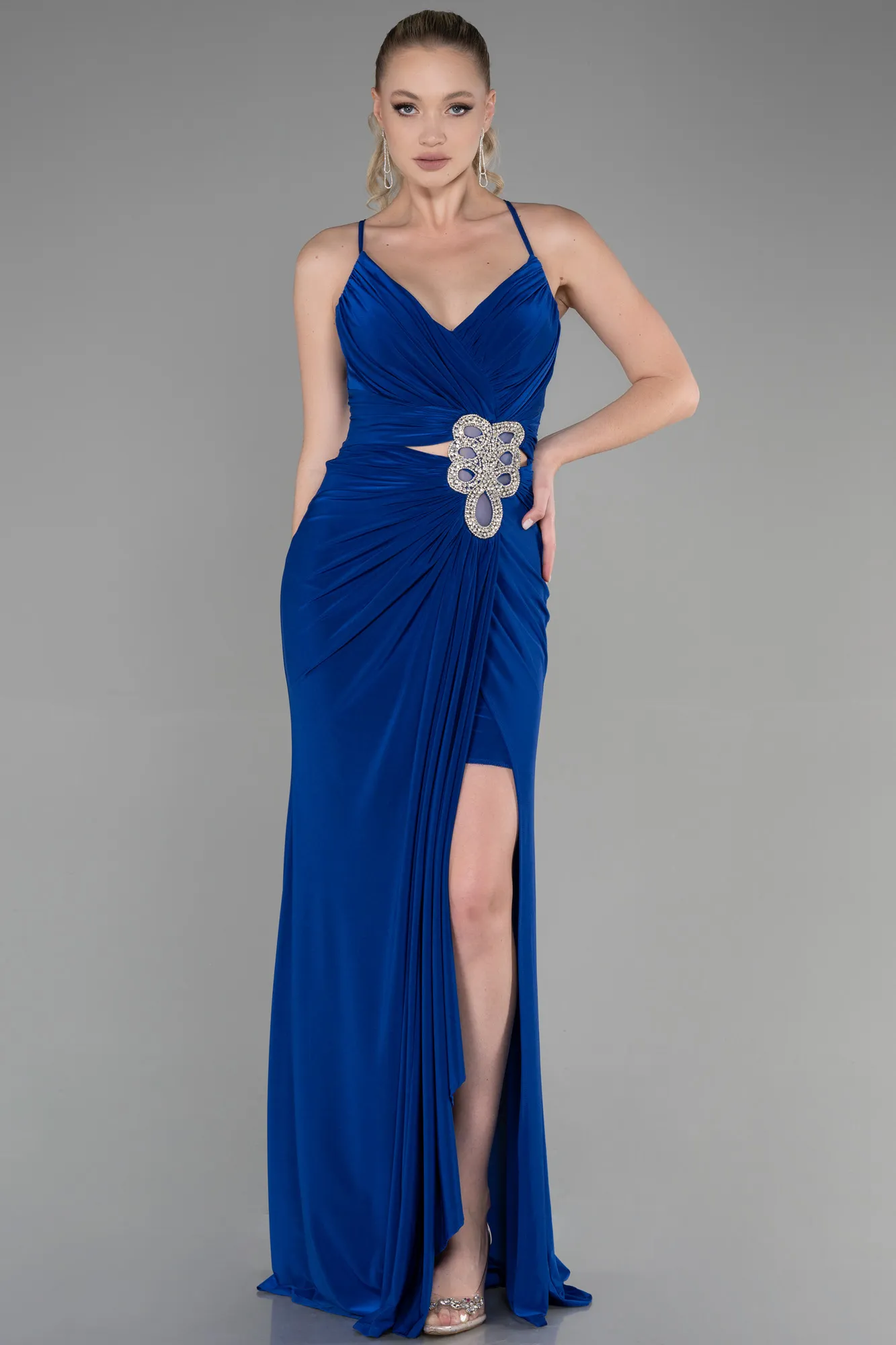 Sax Blue-Long Evening Dress ABU3363