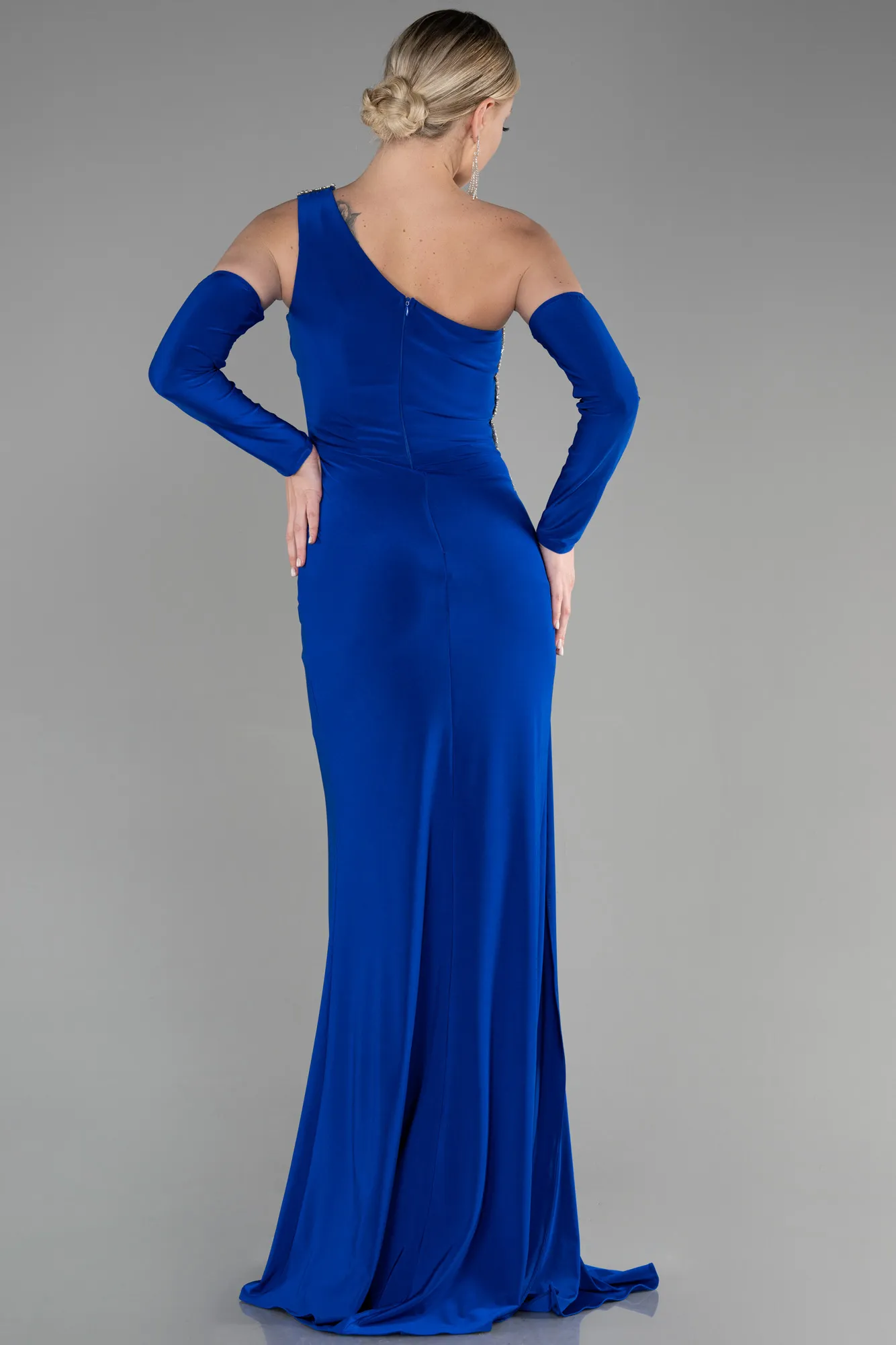 Sax Blue-Long Evening Dress ABU3466