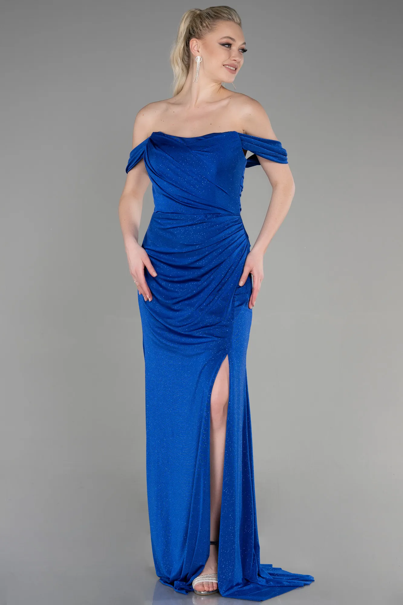 Sax Blue-Long Evening Dress ABU3633