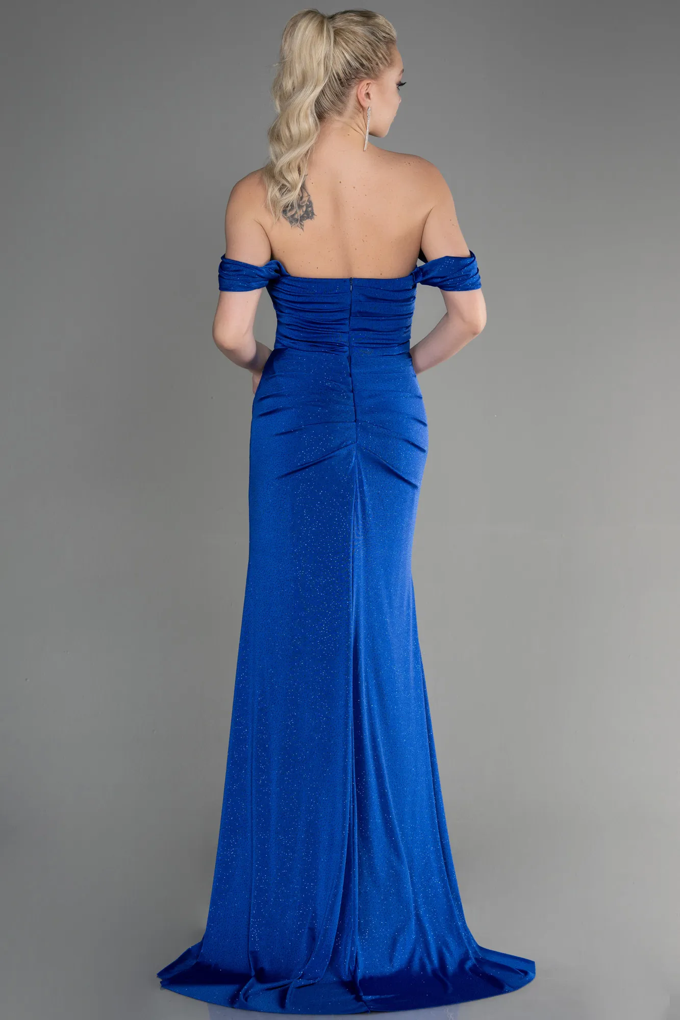 Sax Blue-Long Evening Dress ABU3633