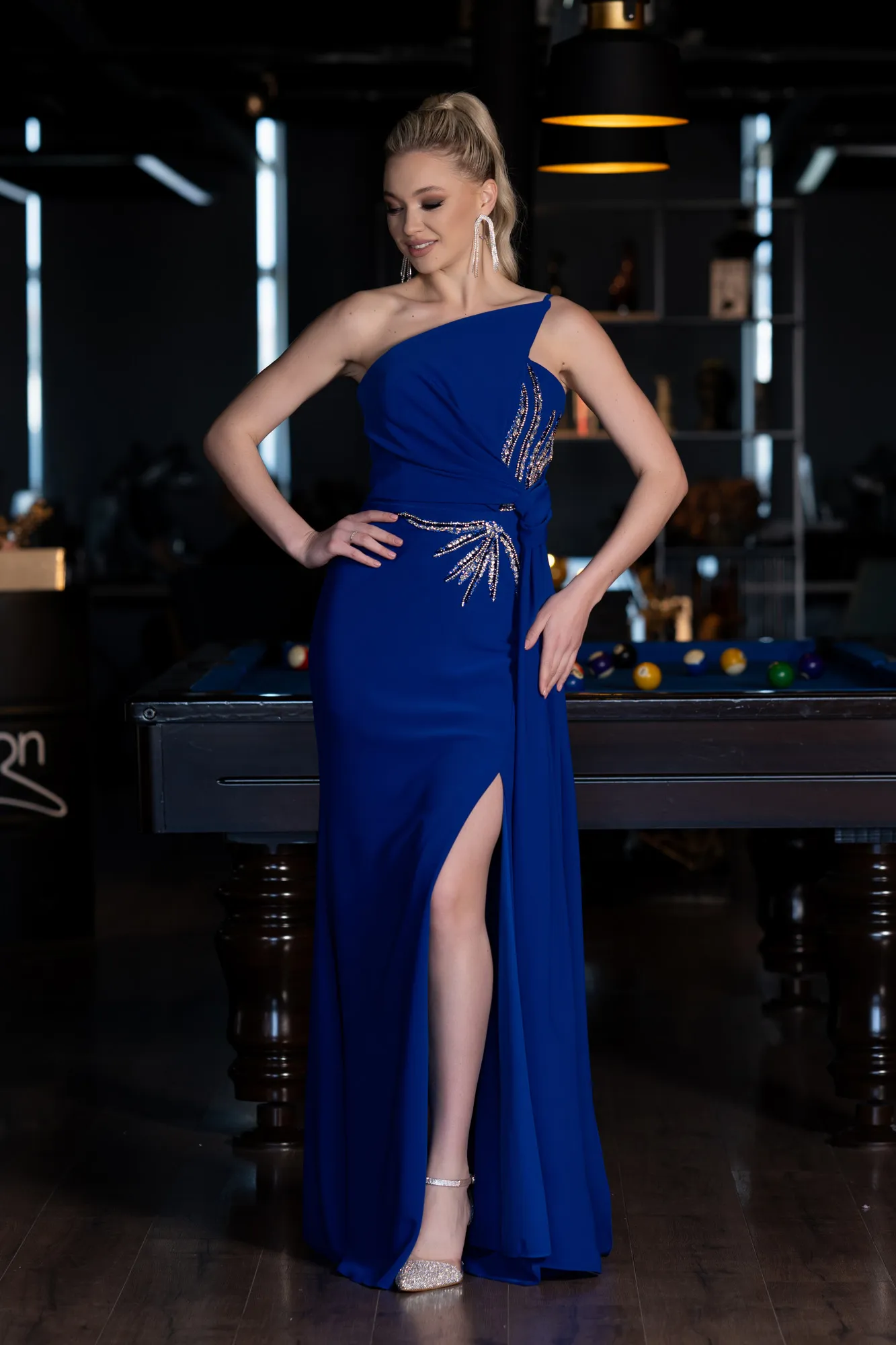 Sax Blue-Long Evening Dress ABU3780