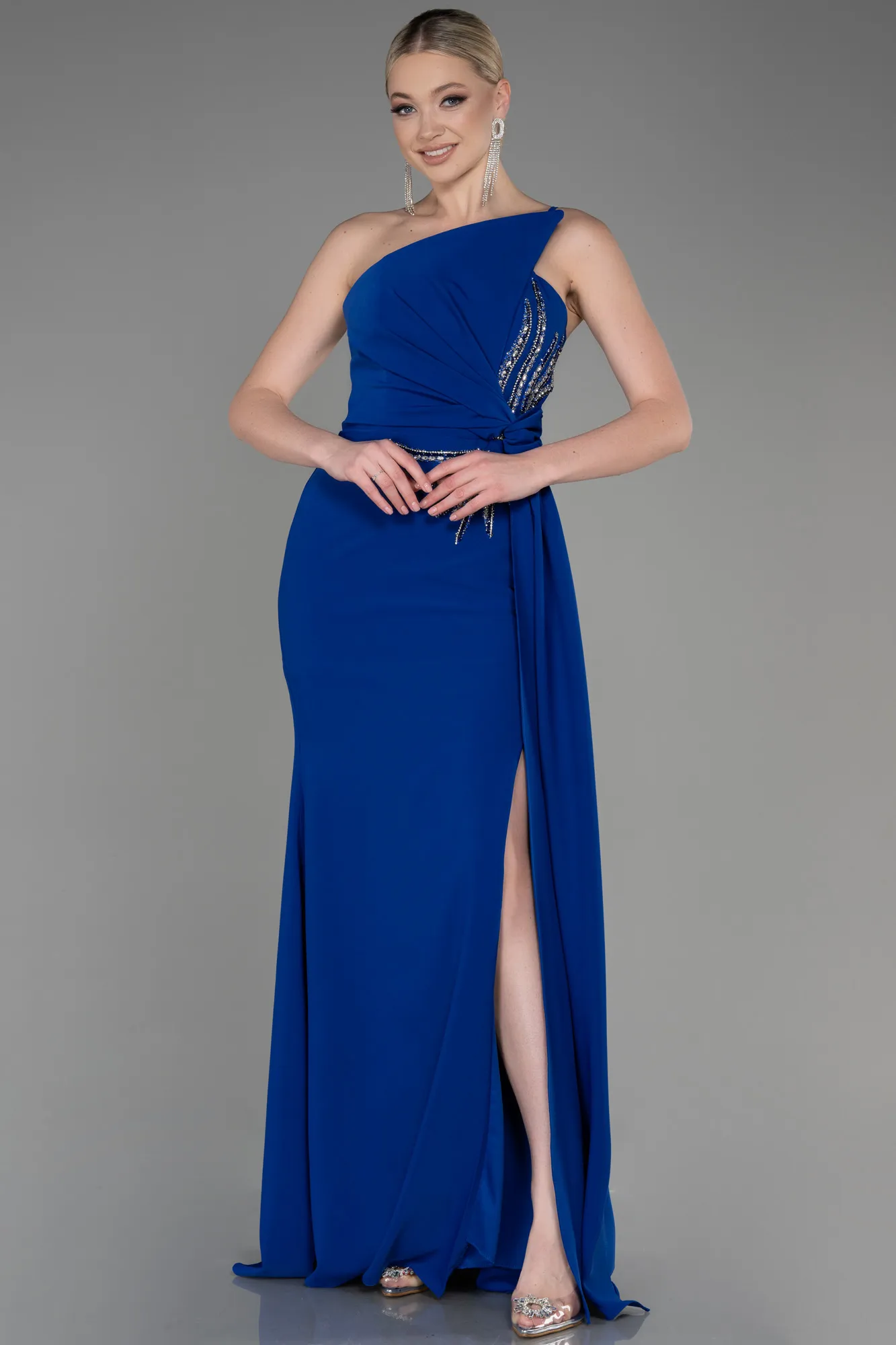 Sax Blue-Long Evening Dress ABU3780