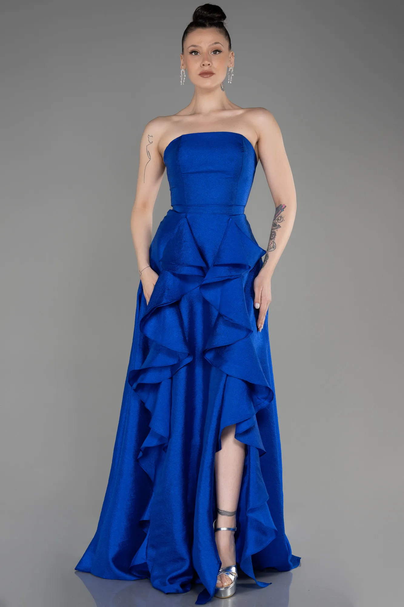 Sax Blue-Long Evening Dress ABU3800