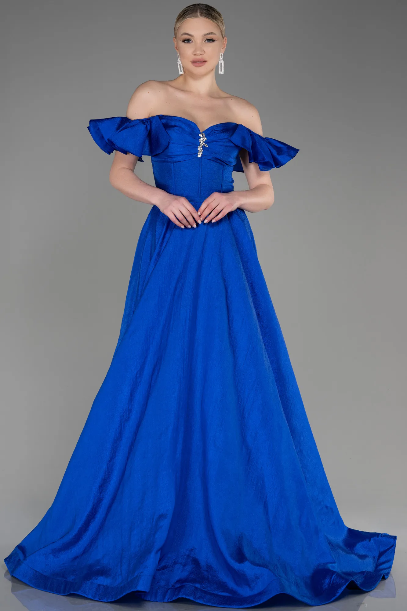 Sax Blue-Long Evening Dress ABU3884