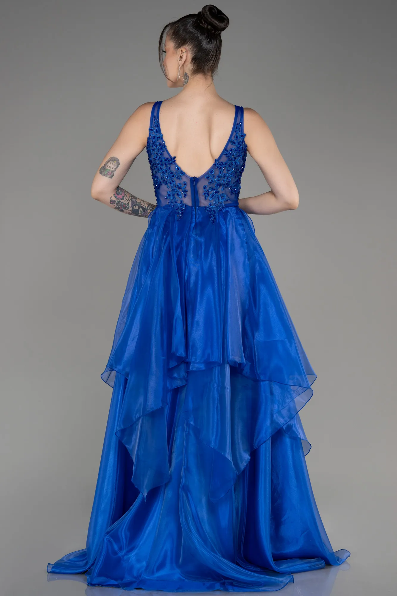 Sax Blue-Long Evening Dress ABU3952