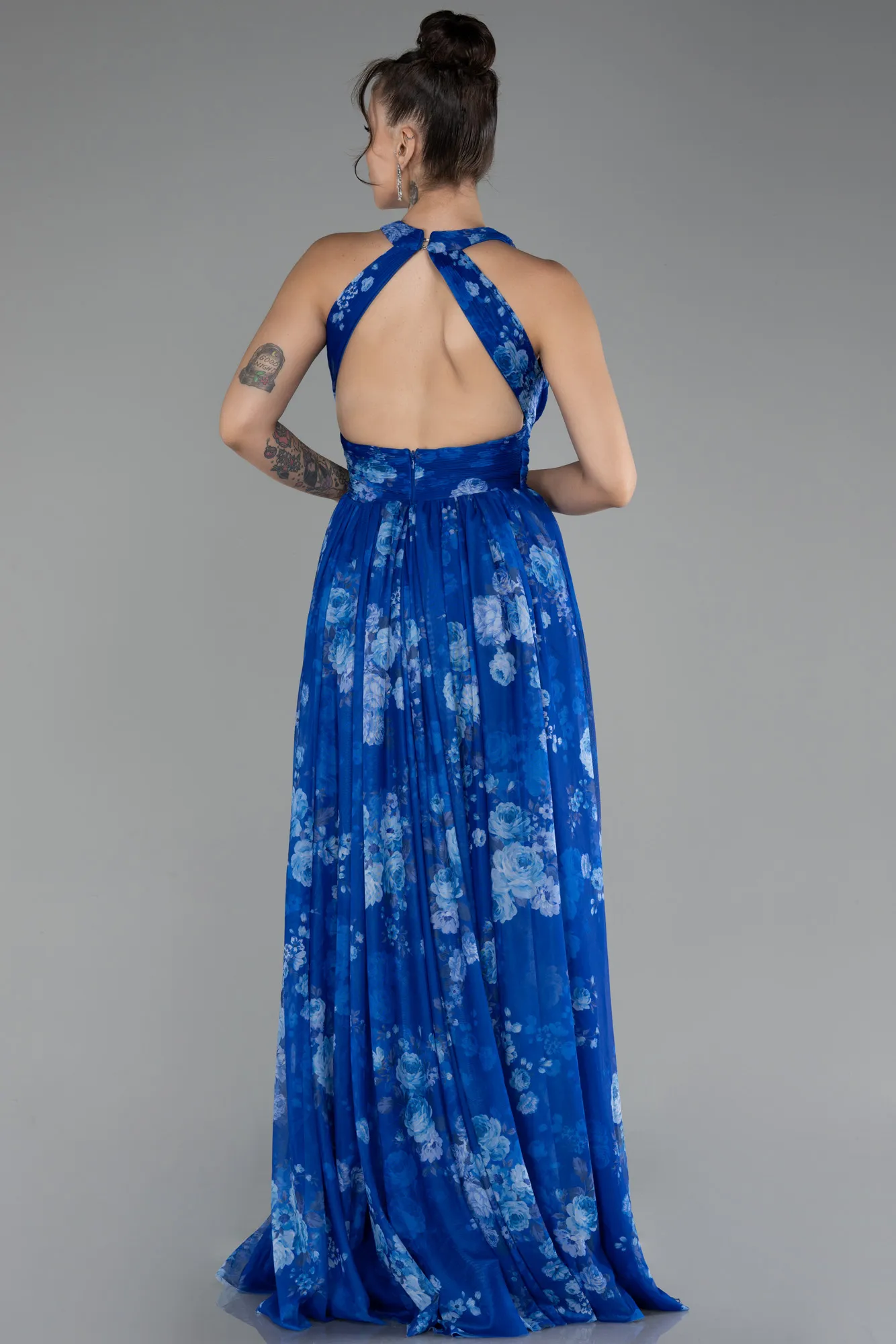 Sax Blue-Long Evening Dress ABU4216