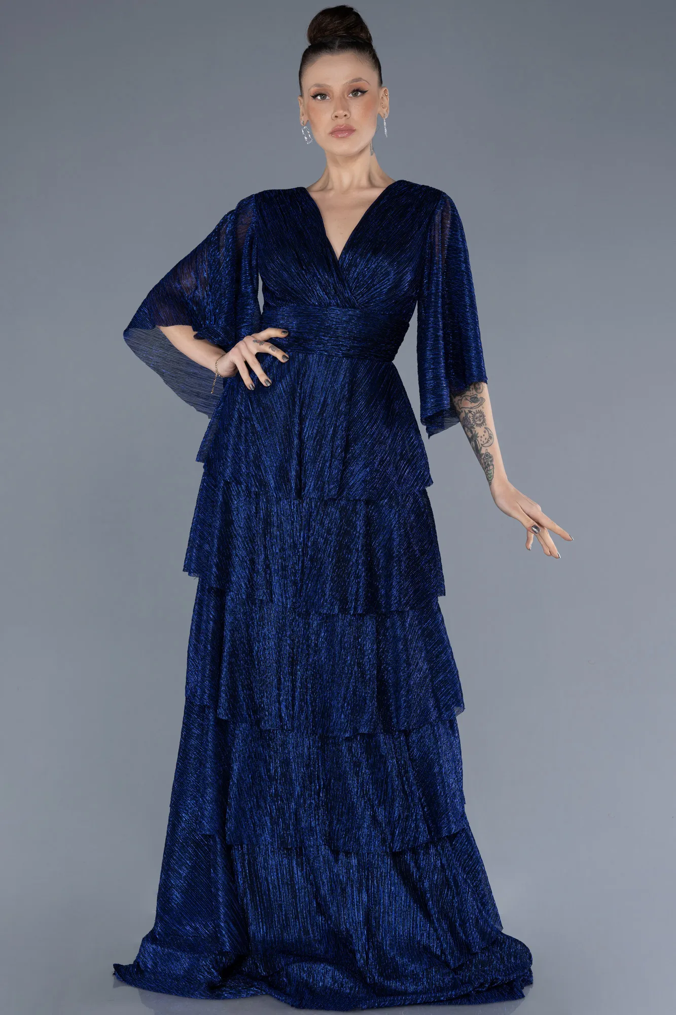 Sax Blue-Long Evening Dress ABU4552