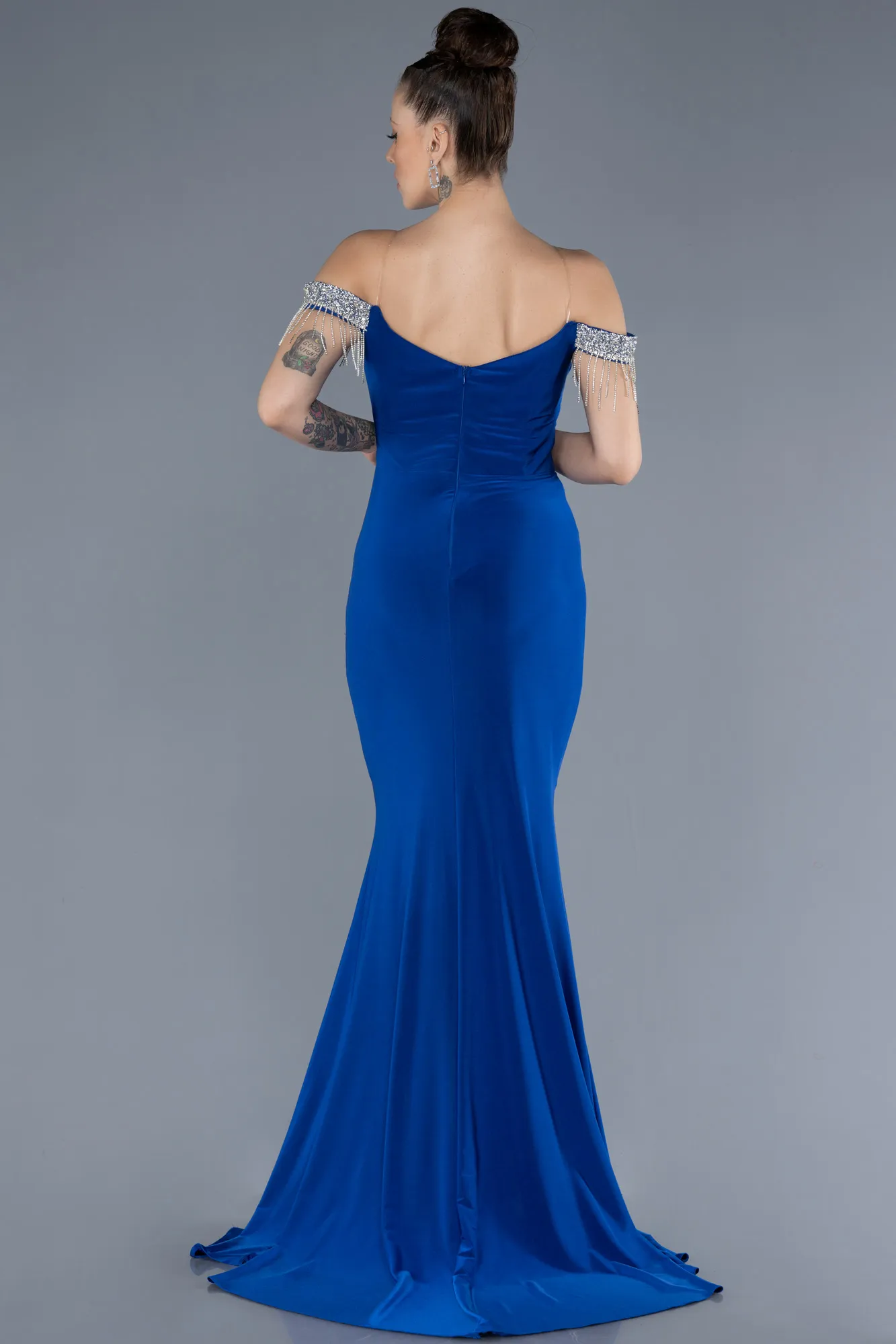 Sax Blue-Long Evening Dress ABU4553