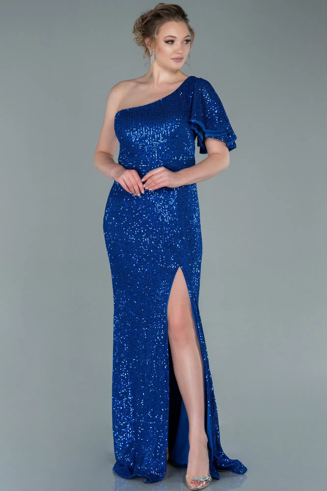 Sax Blue-Long Mermaid Evening Dress ABU1891