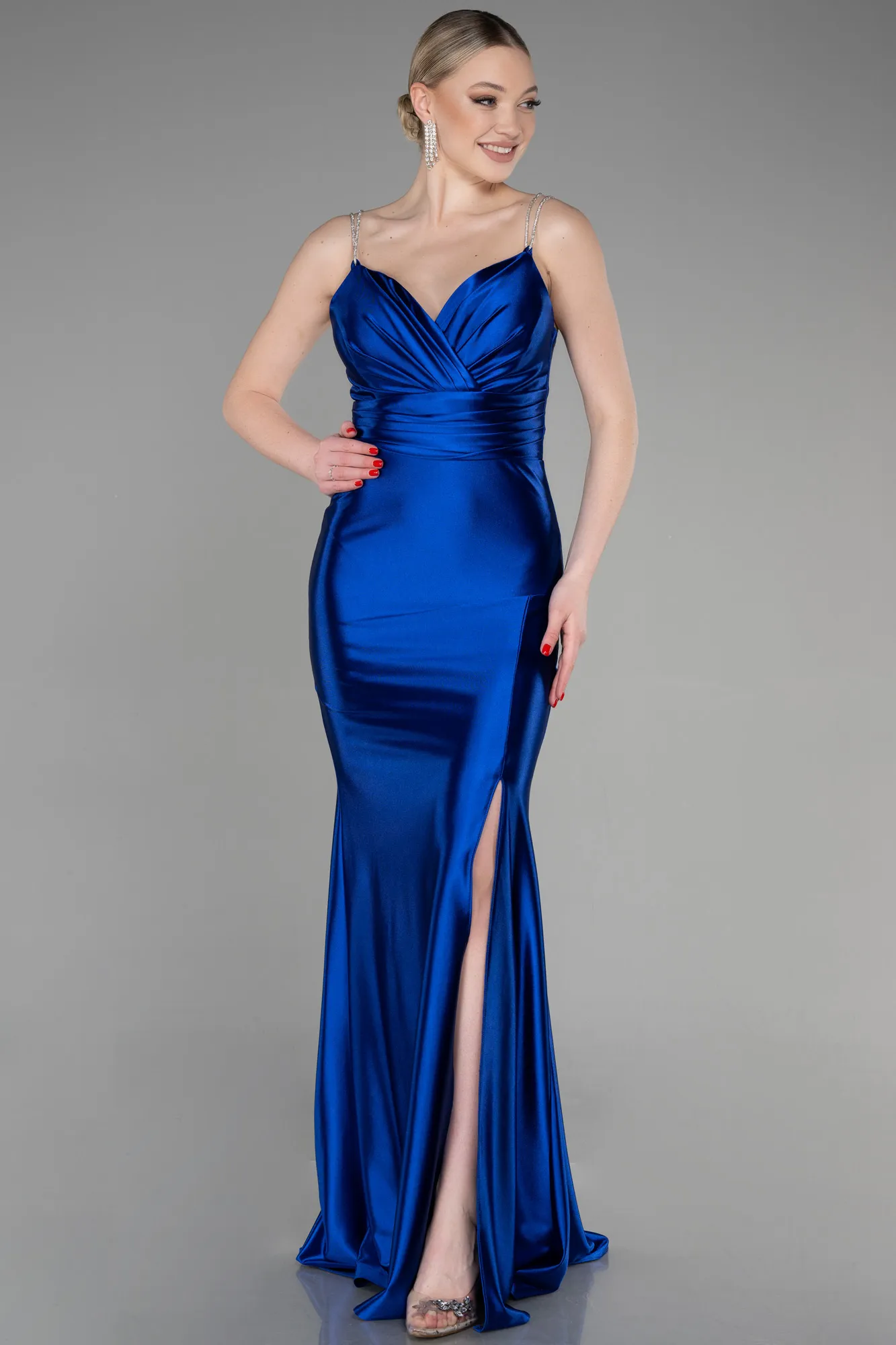 Sax Blue-Long Mermaid Evening Gown ABU3575