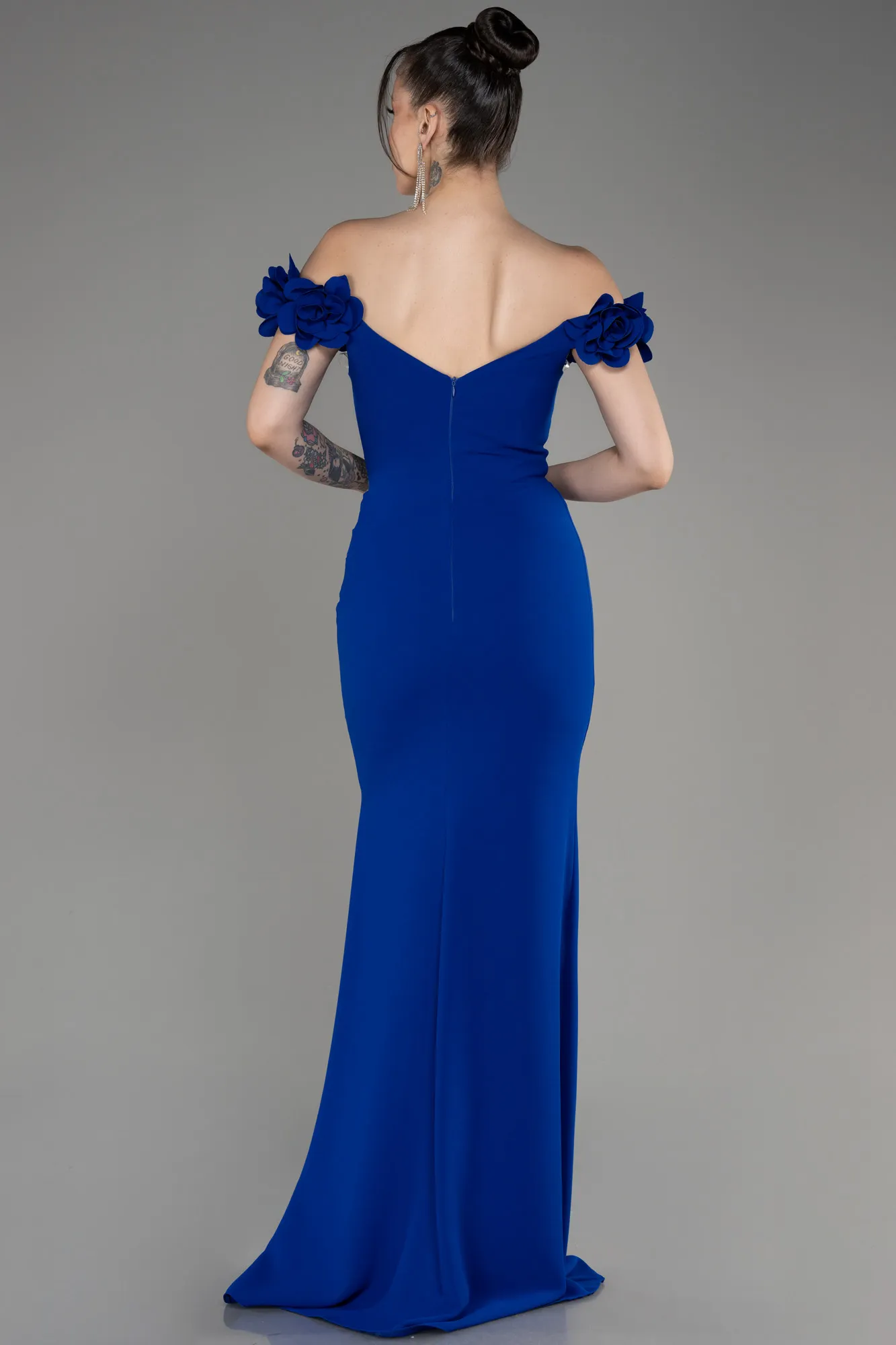 Sax Blue-Long Mermaid Evening Gown ABU3891