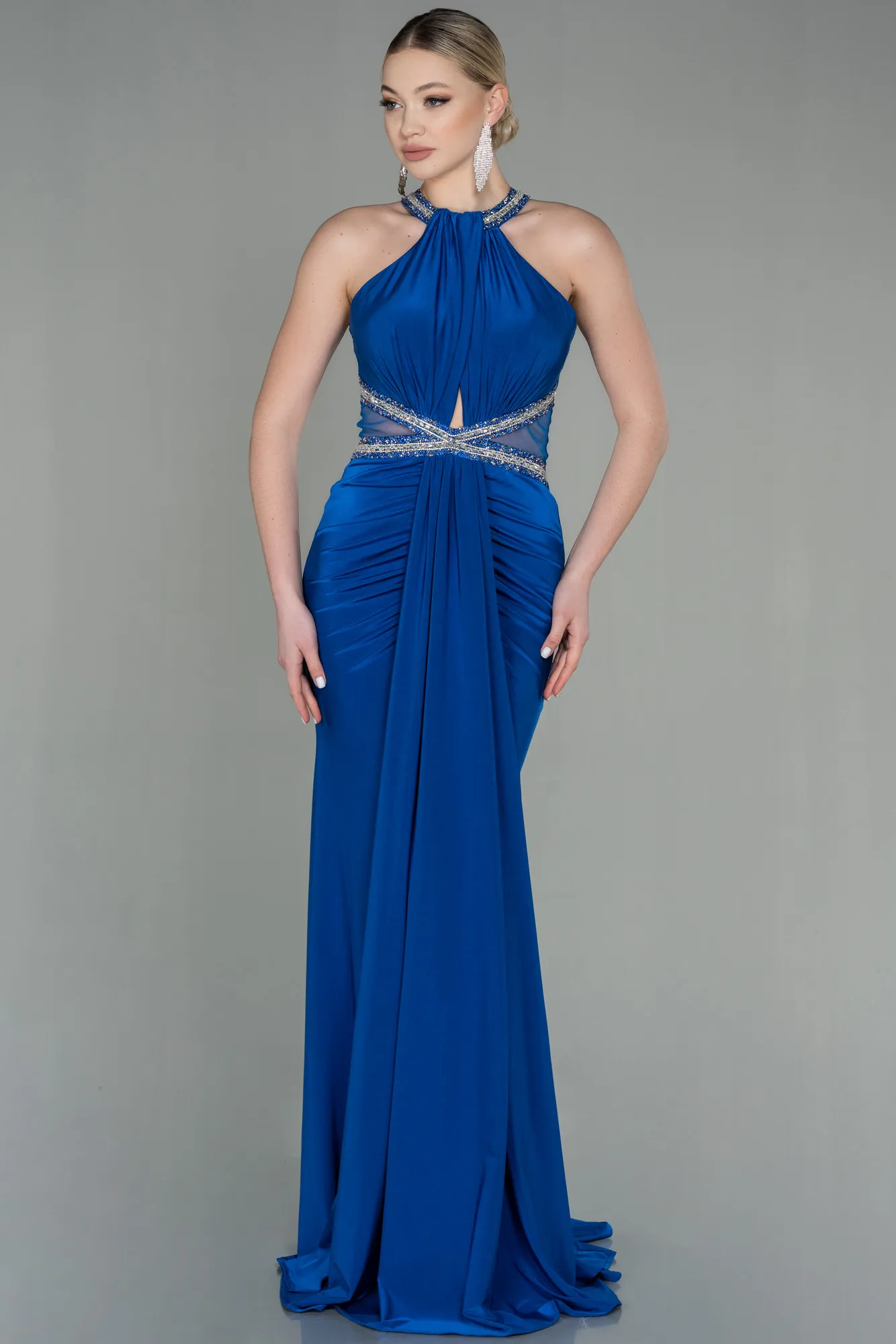 Sax Blue-Long Mermaid Prom Dress ABU2940
