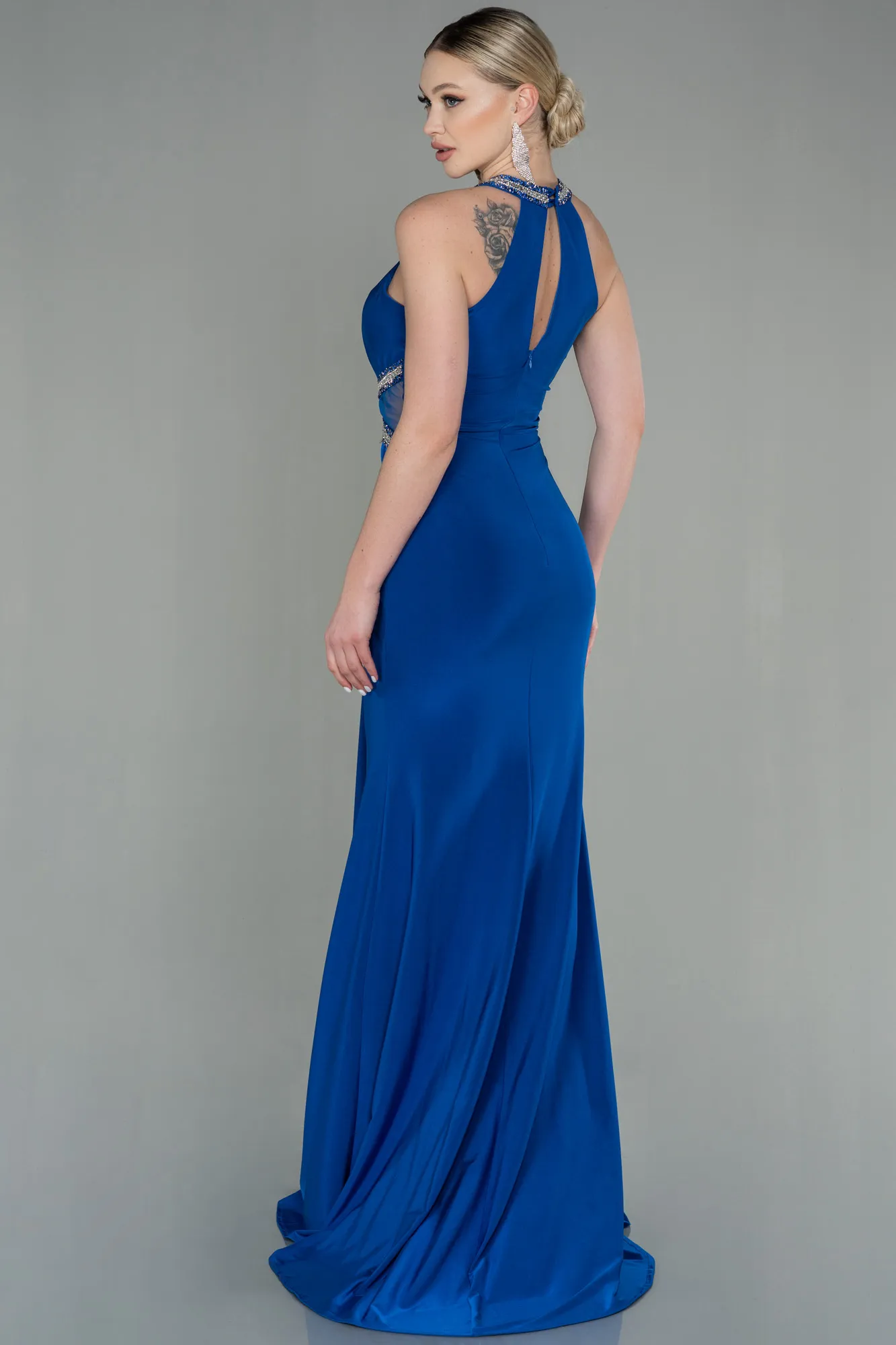 Sax Blue-Long Mermaid Prom Dress ABU2940