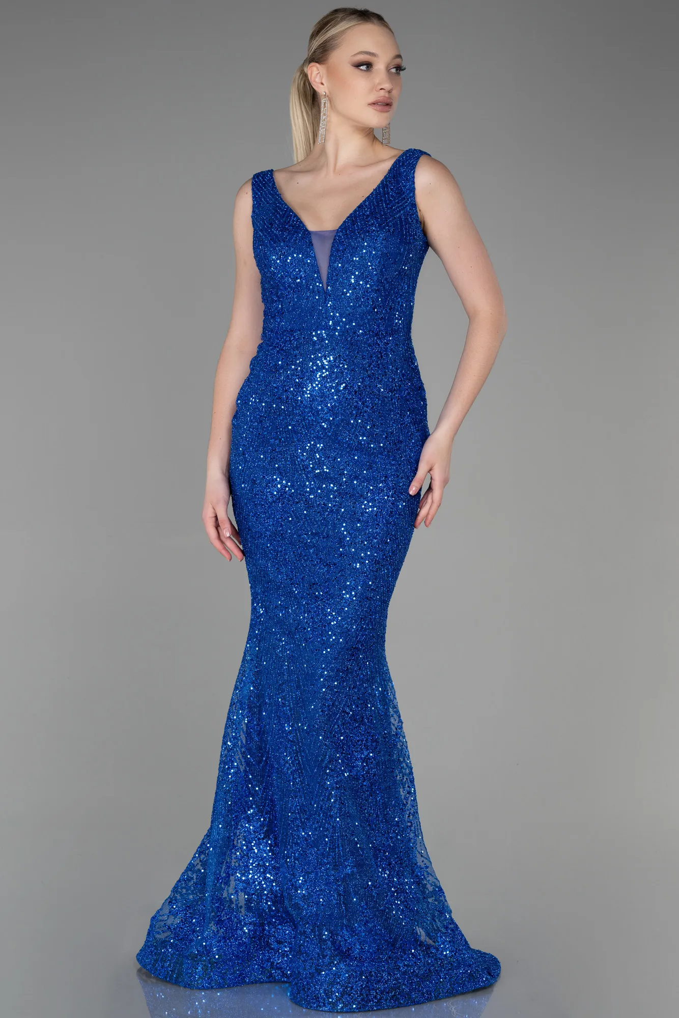 Sax Blue-Long Mermaid Prom Dress ABU3178