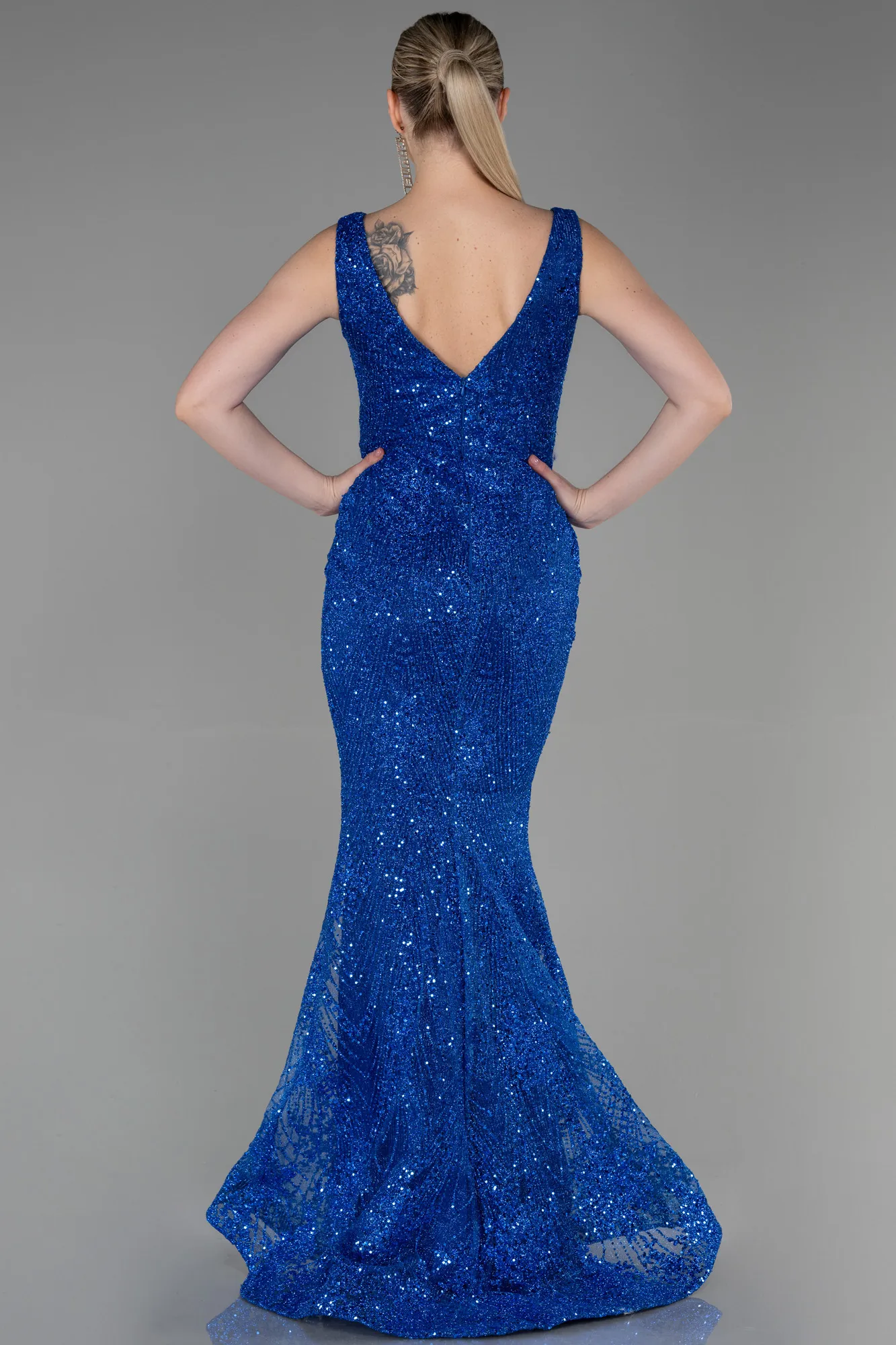 Sax Blue-Long Mermaid Prom Dress ABU3178