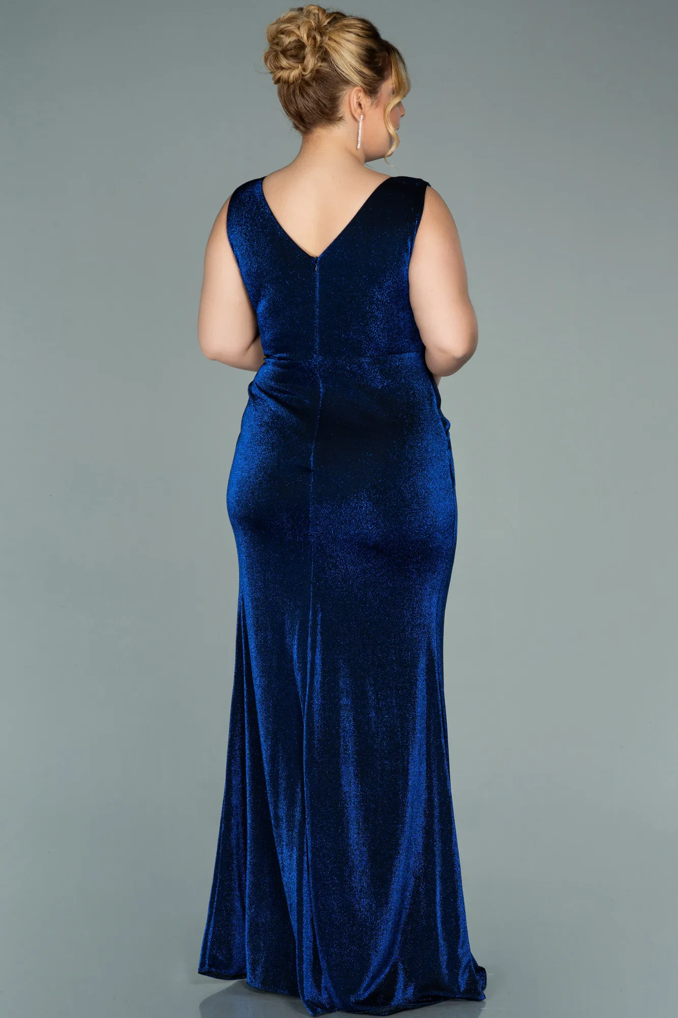 Sax Blue-Long Oversized Evening Dress ABU1985