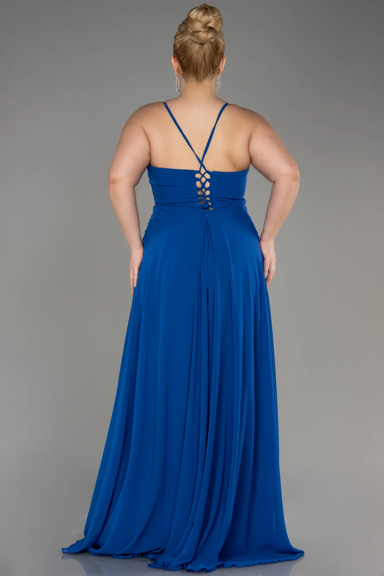 Sax Blue-Long Plus Size Evening Dress ABU1324