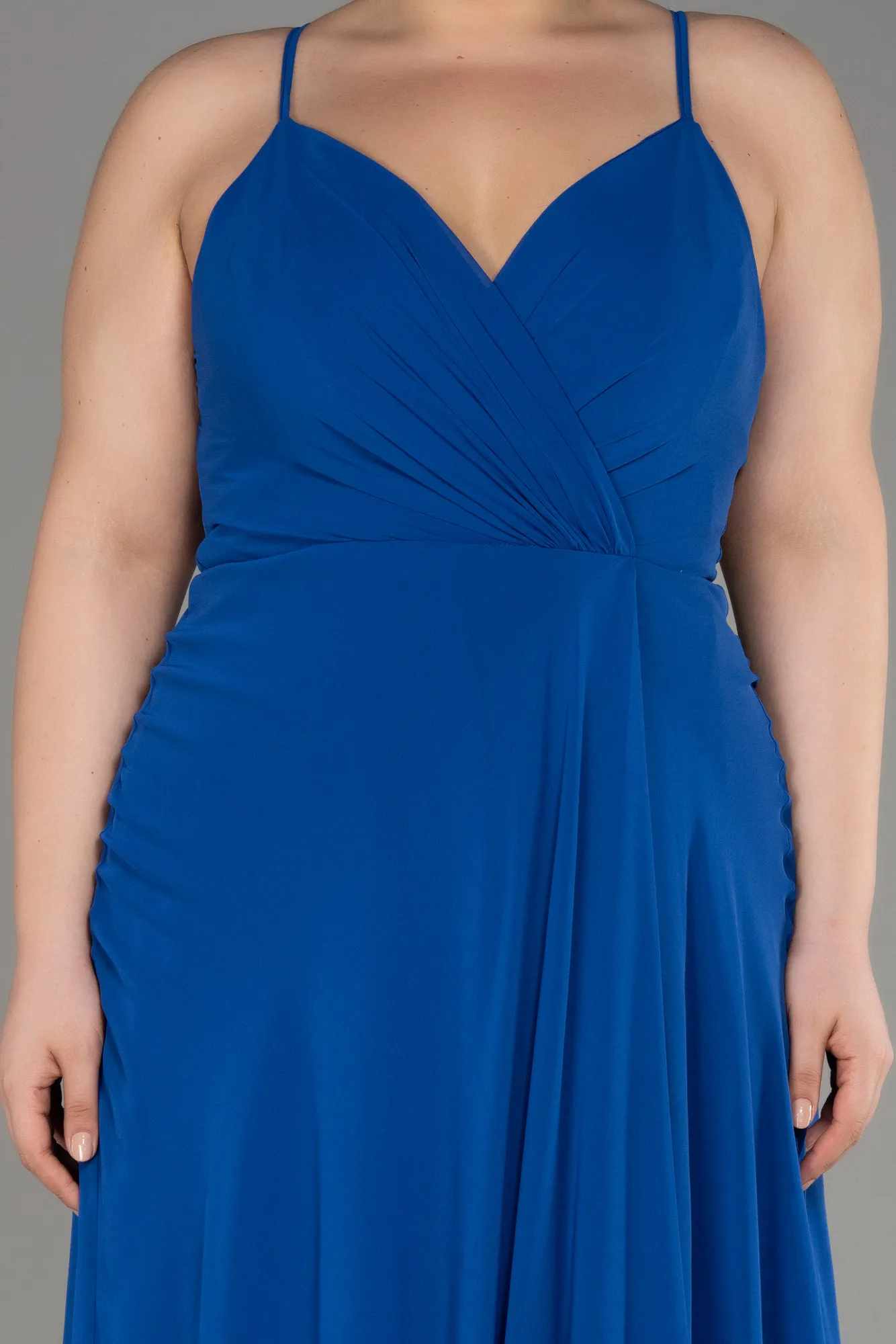 Sax Blue-Long Plus Size Evening Dress ABU1324