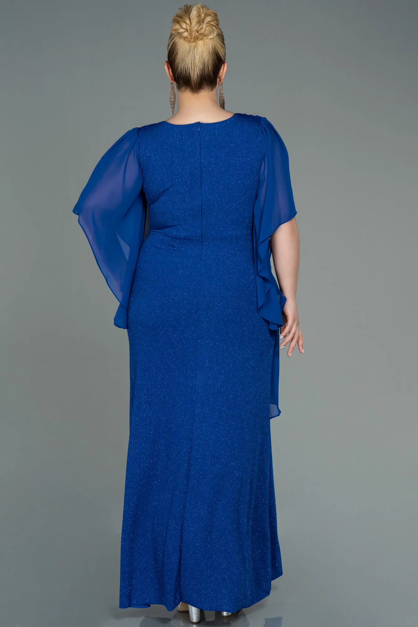 Sax Blue-Long Plus Size Evening Dress ABU3124