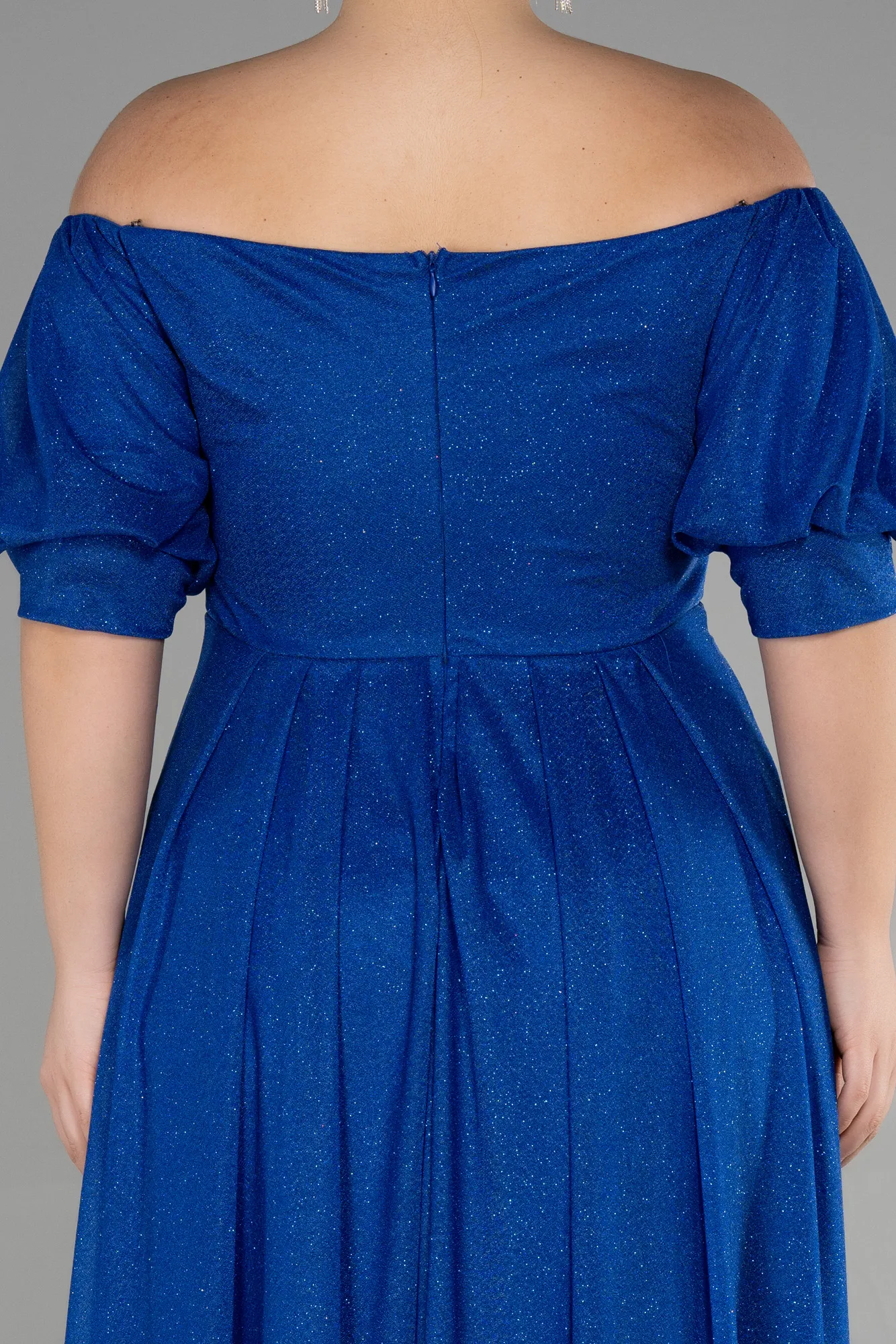 Sax Blue-Long Plus Size Evening Dress ABU3615